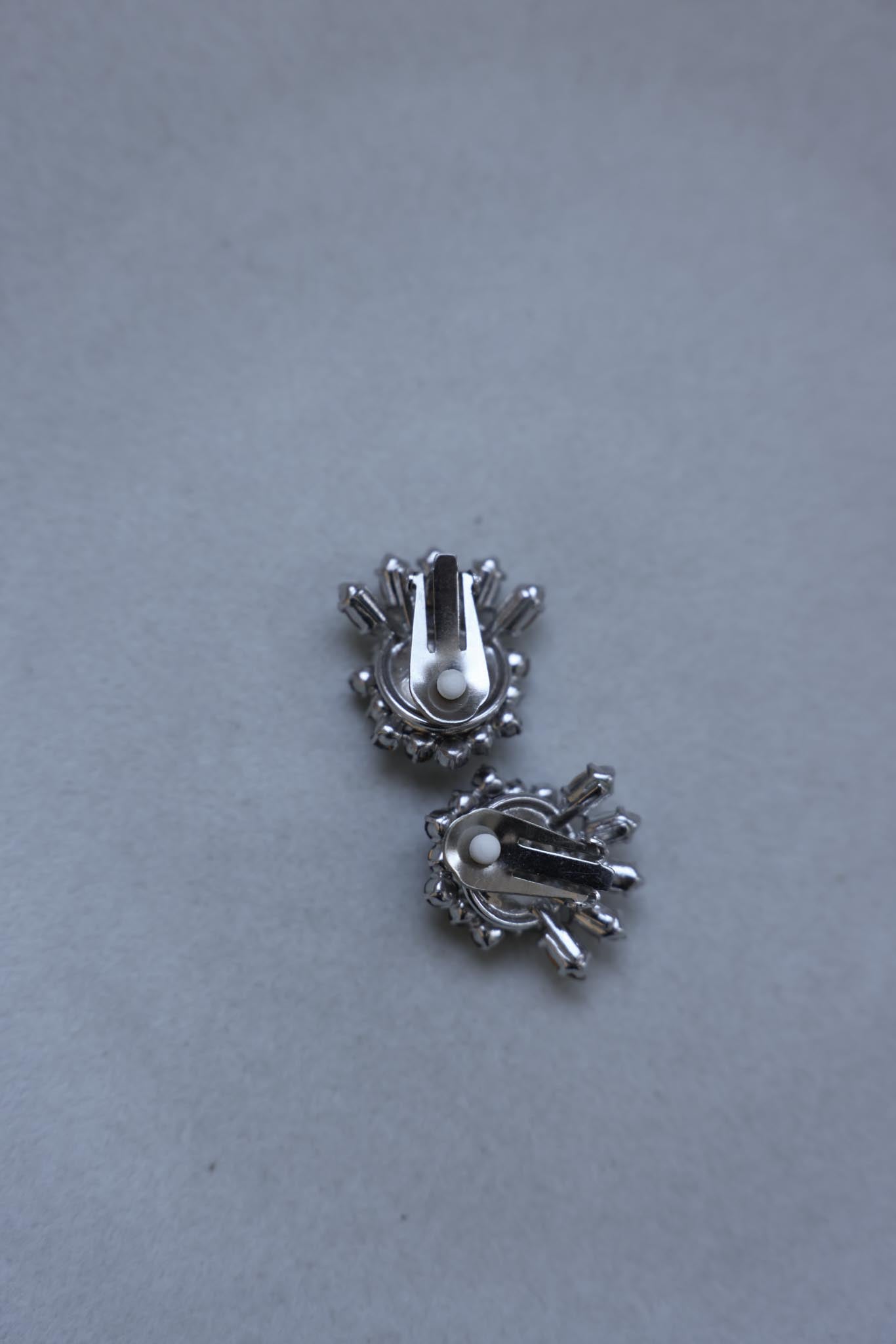 Blue and Clear Rhinestone Clip-On Earrings