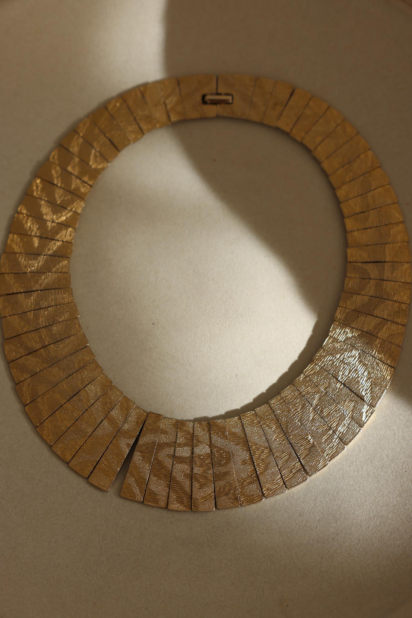 Unsigned Les Bernard Necklace with Textured Panels