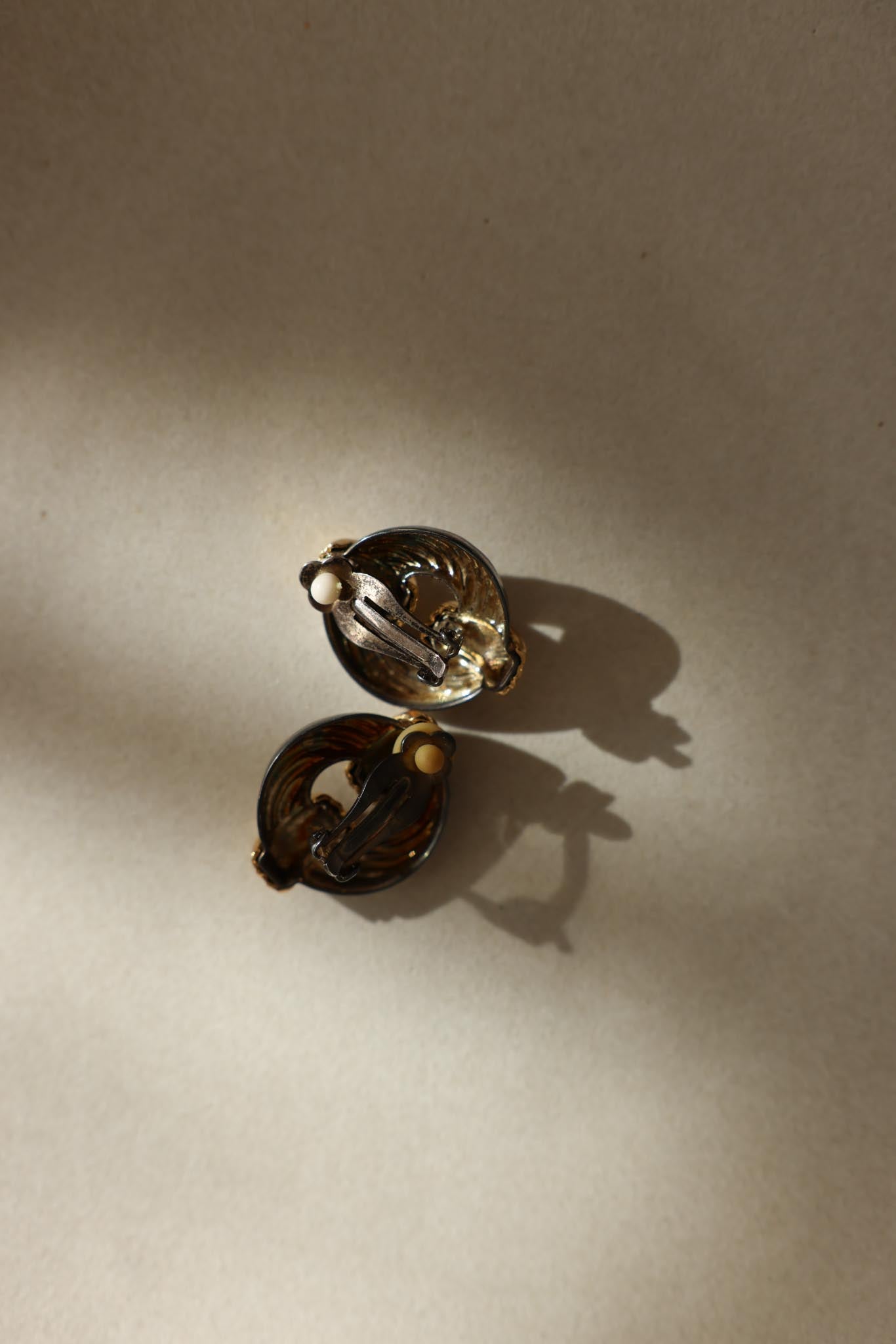 Two-Tone Knot Clip-On Earrings