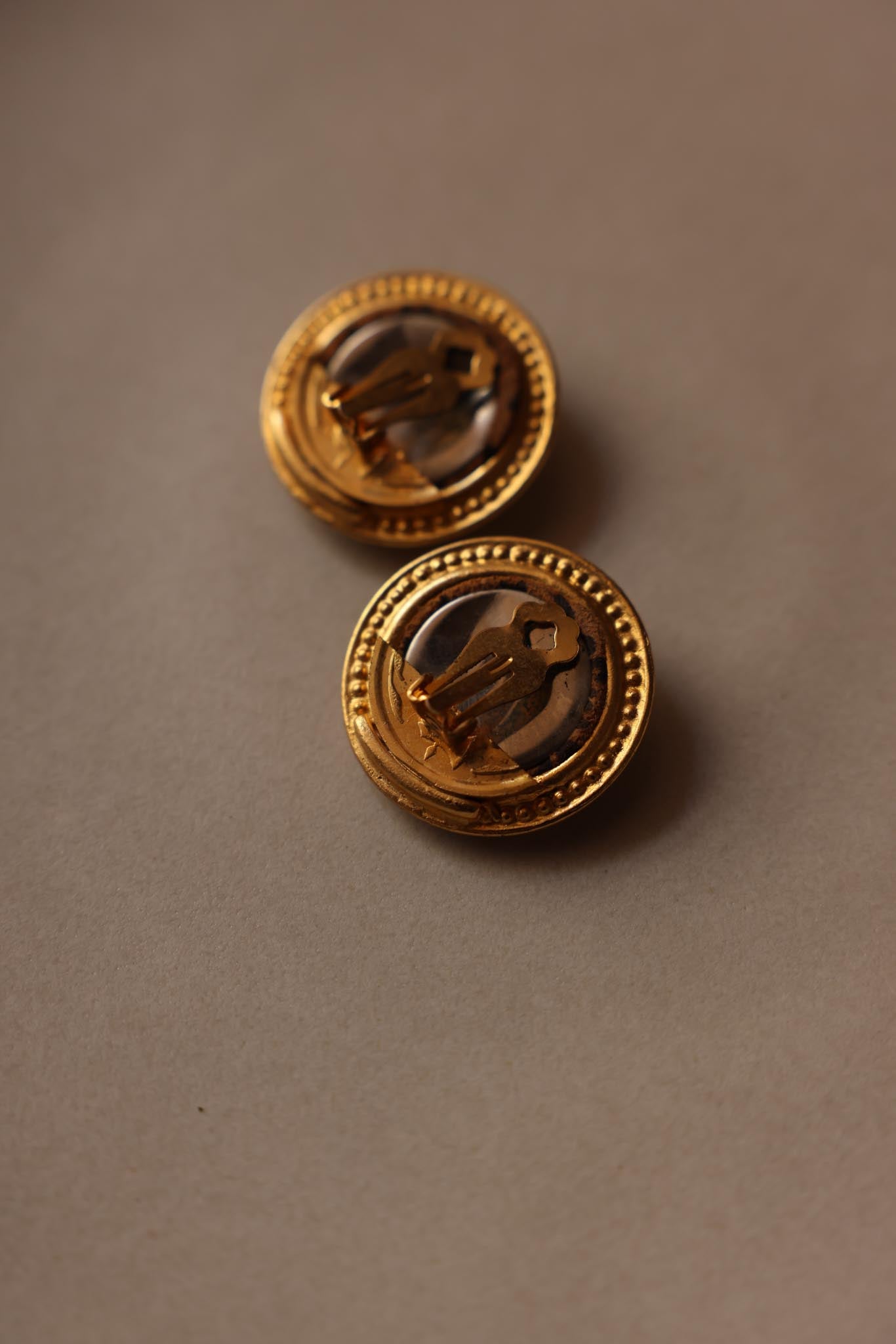 Leopard Suede and Matte Gold Clip-On Earrings