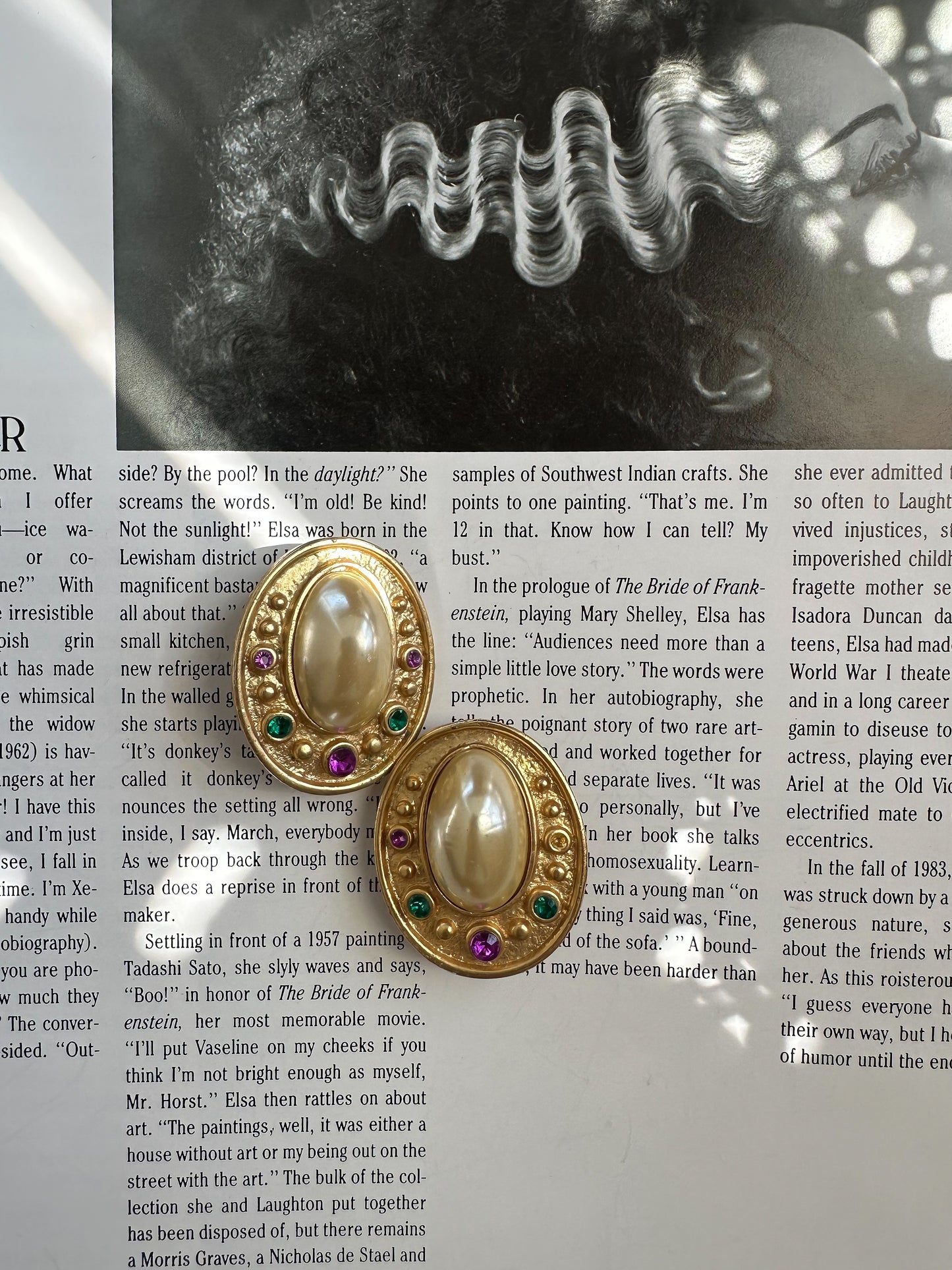 Opulent Jewel- Toned Medallion Earrings|Vintage Baazaar