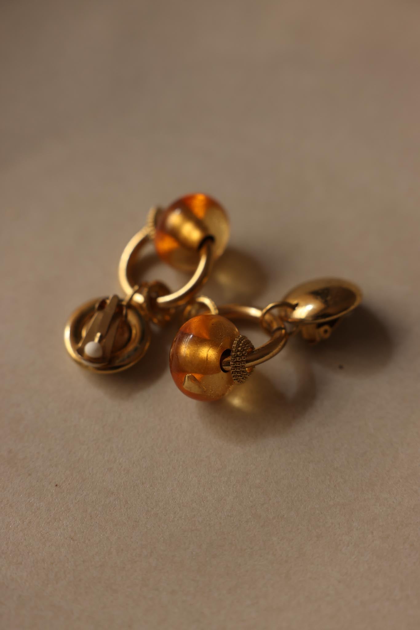 Made in Italy Gold-Tone Amber Clip-On Earrings
