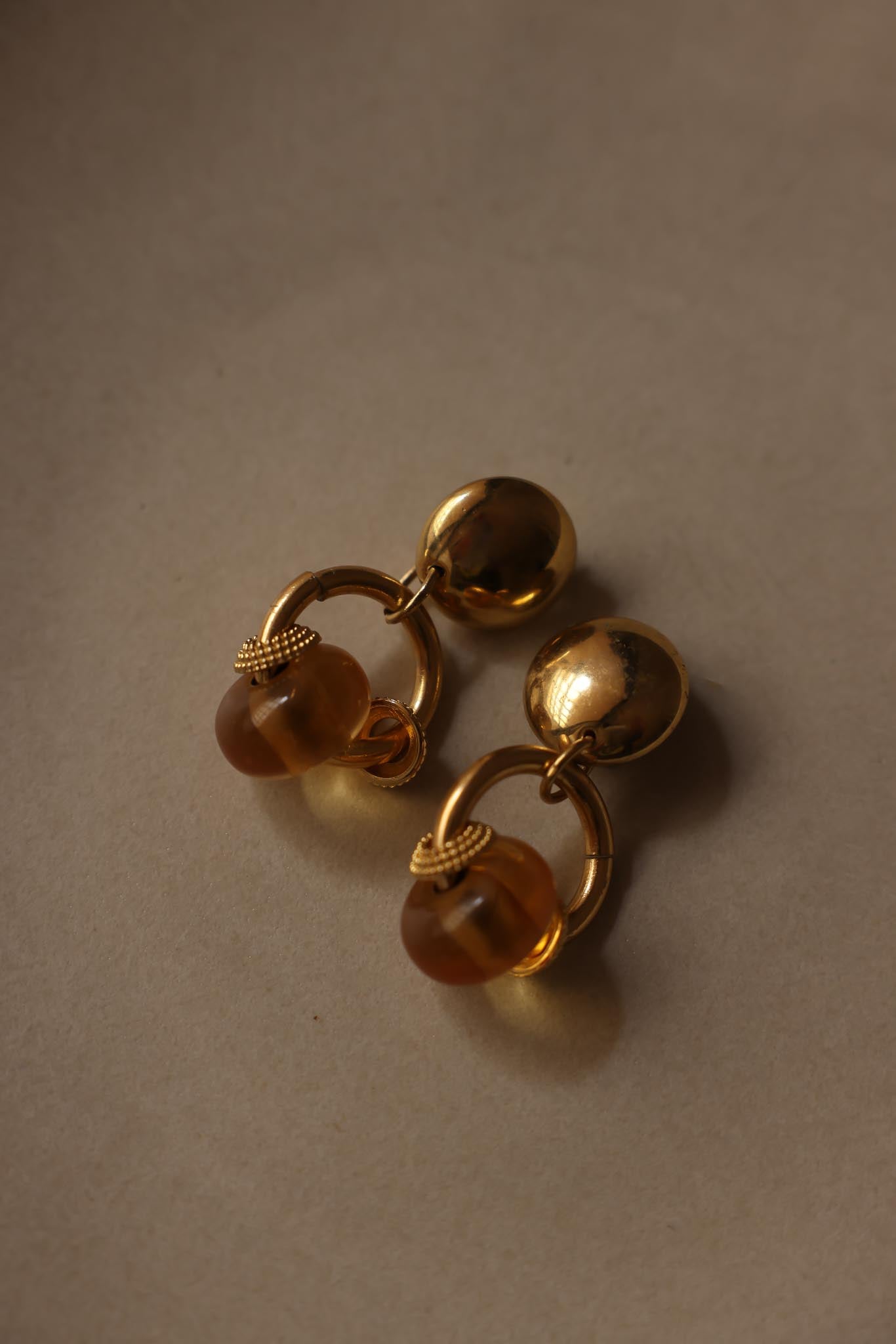 Made in Italy Gold-Tone Amber Clip-On Earrings