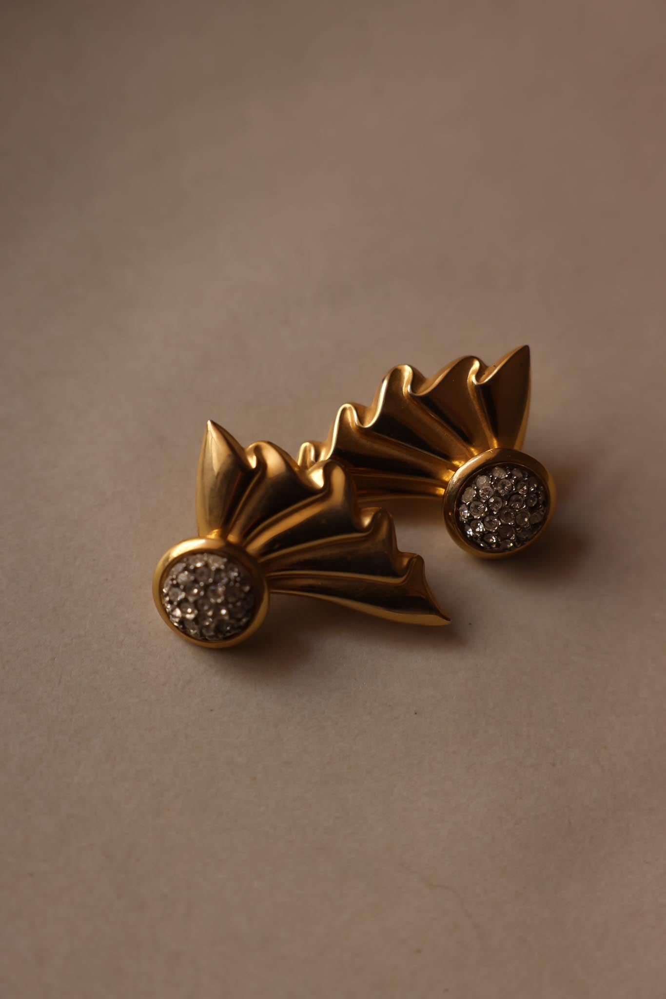 Golden Comet Clip-On Earrings