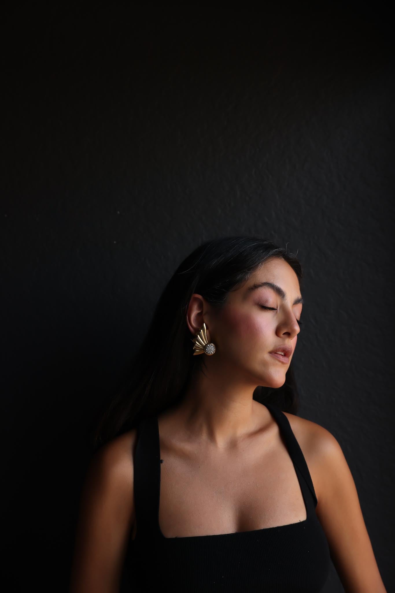 Golden Comet Clip-On Earrings
