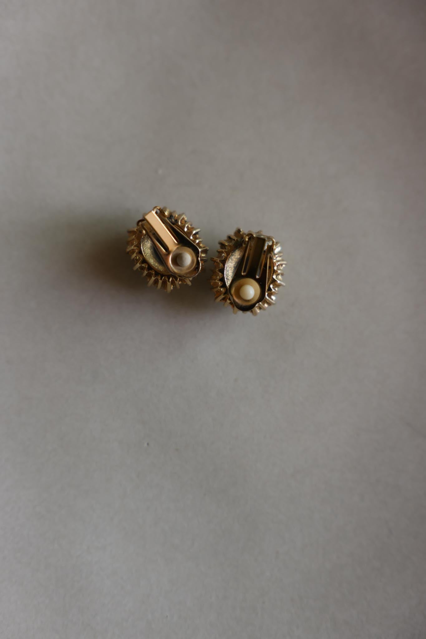Blue Glass Rhinestone Clip-On Earrings