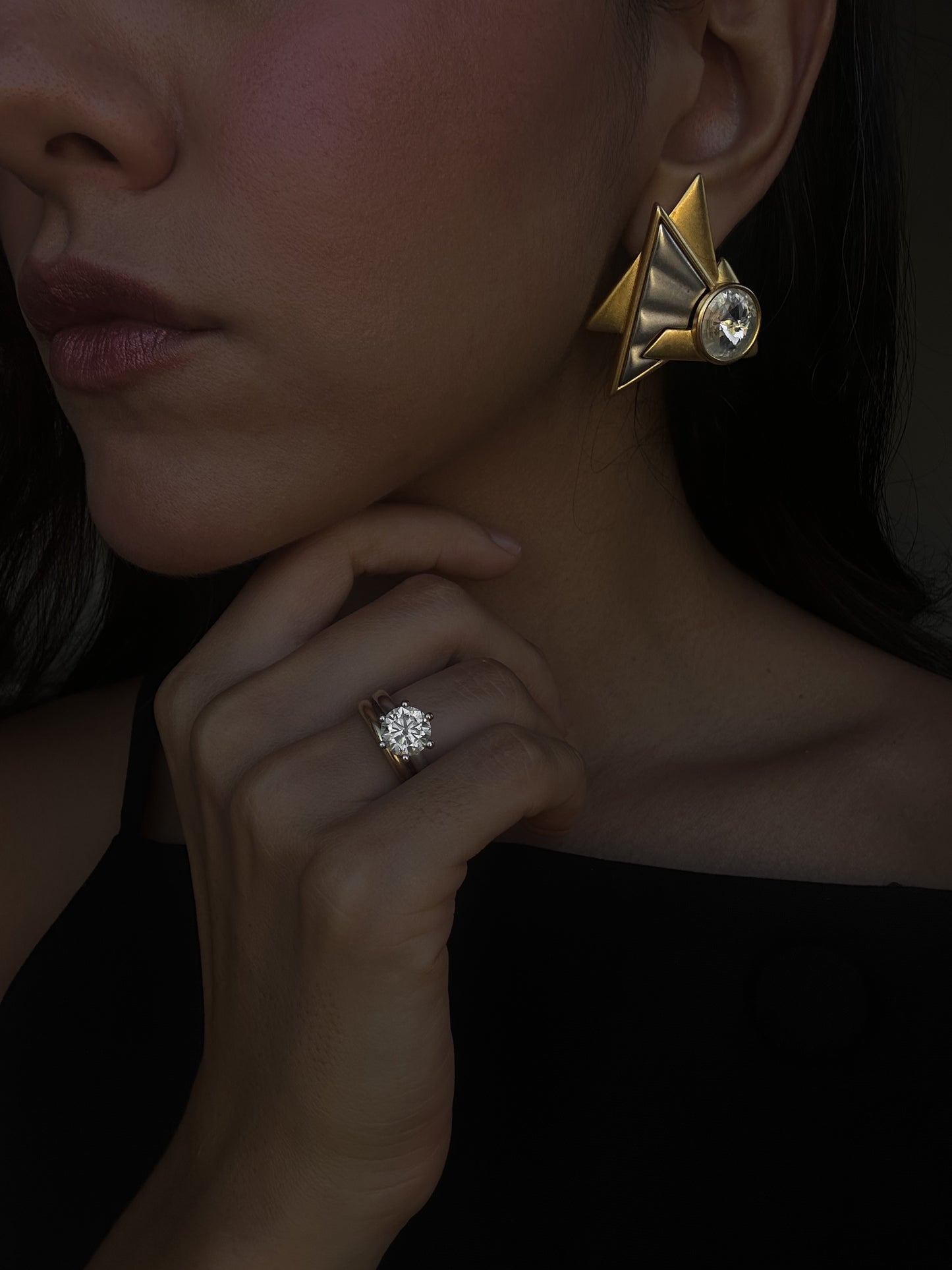 Lady Remington Rivoli Crystal Triangle Earrings