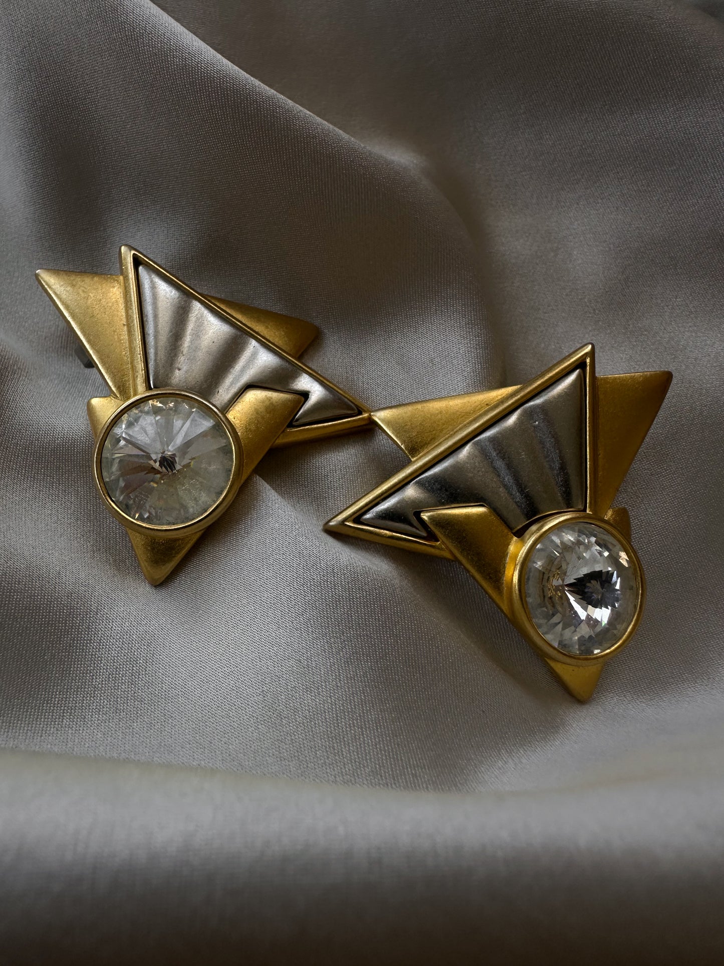 Lady Remington Rivoli Crystal Triangle Earrings|Vintage Baazaar