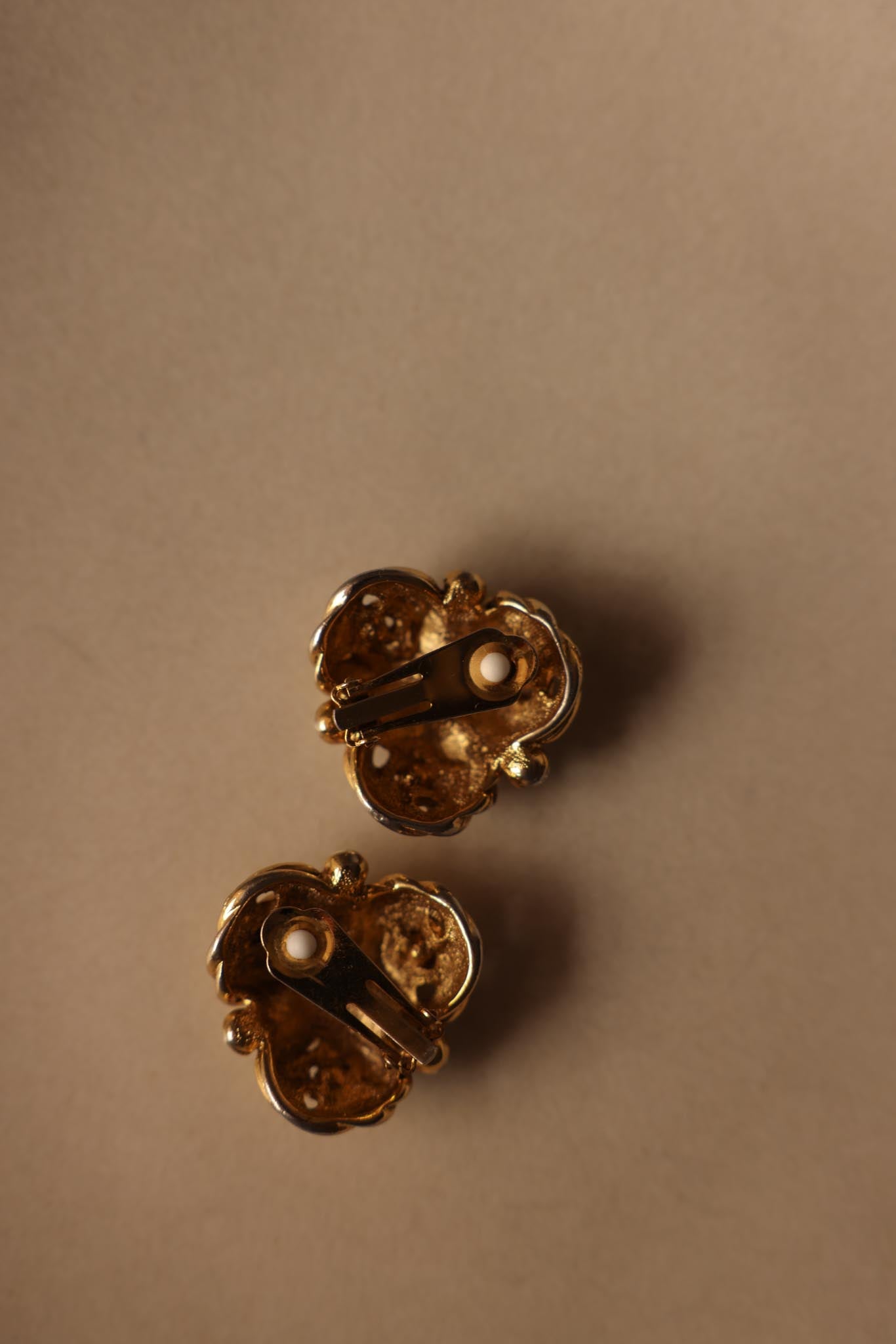 Oversized Knot Gold-Tone Clip-On Earrings with Clear Rhinestones