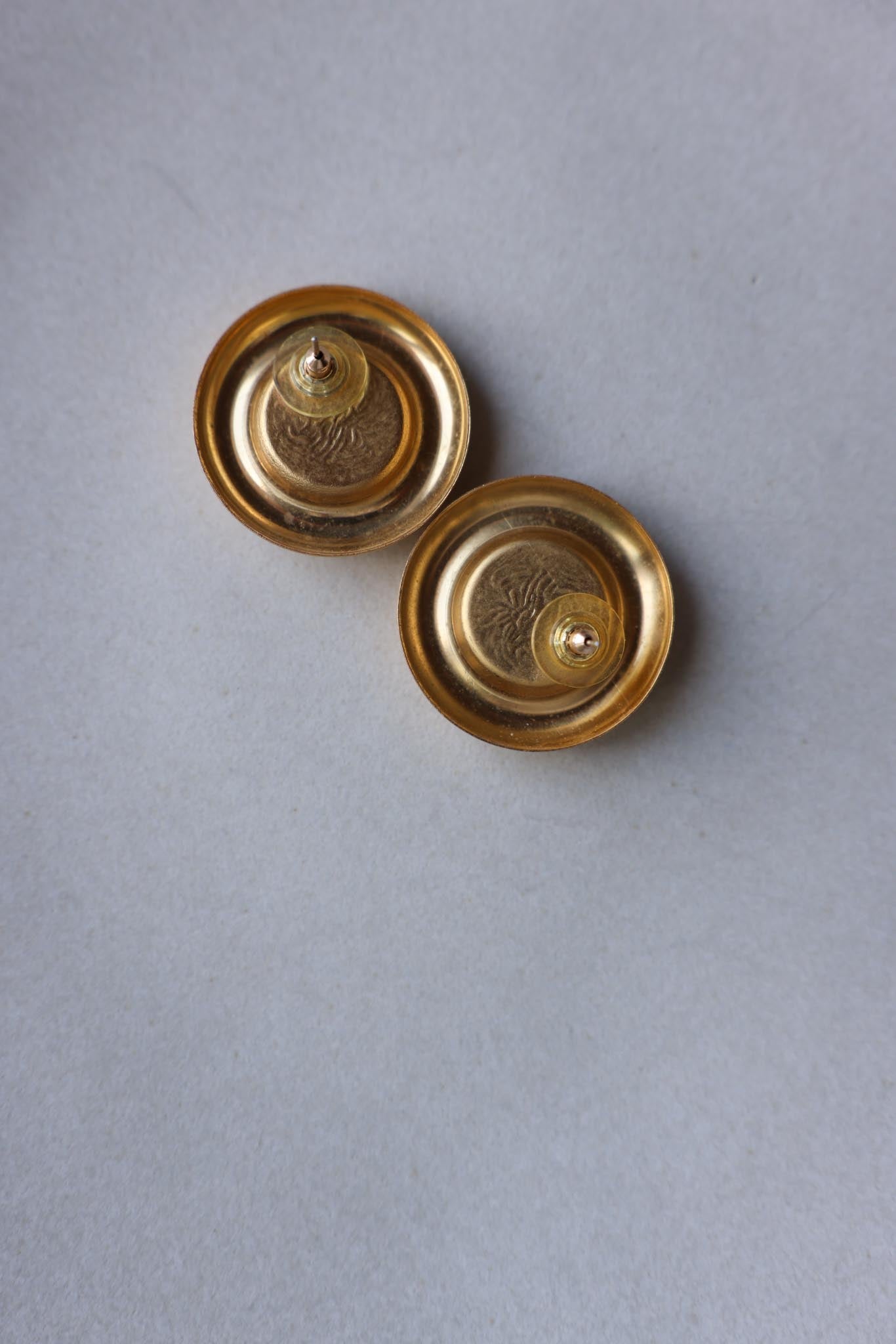 Red Polka Dot Fabric Disc Earrings