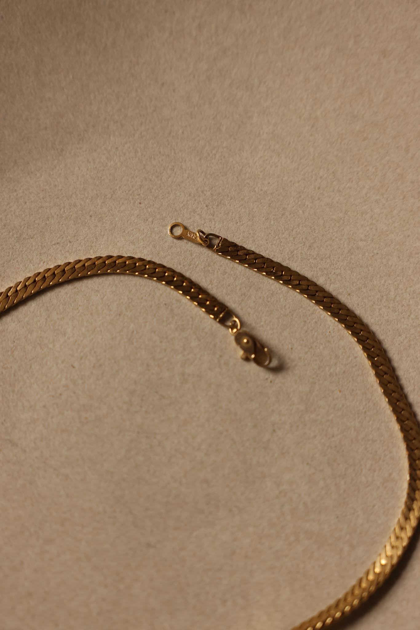 Gold-Plated Chain Necklace with Clear Teardrop Rhinestone
