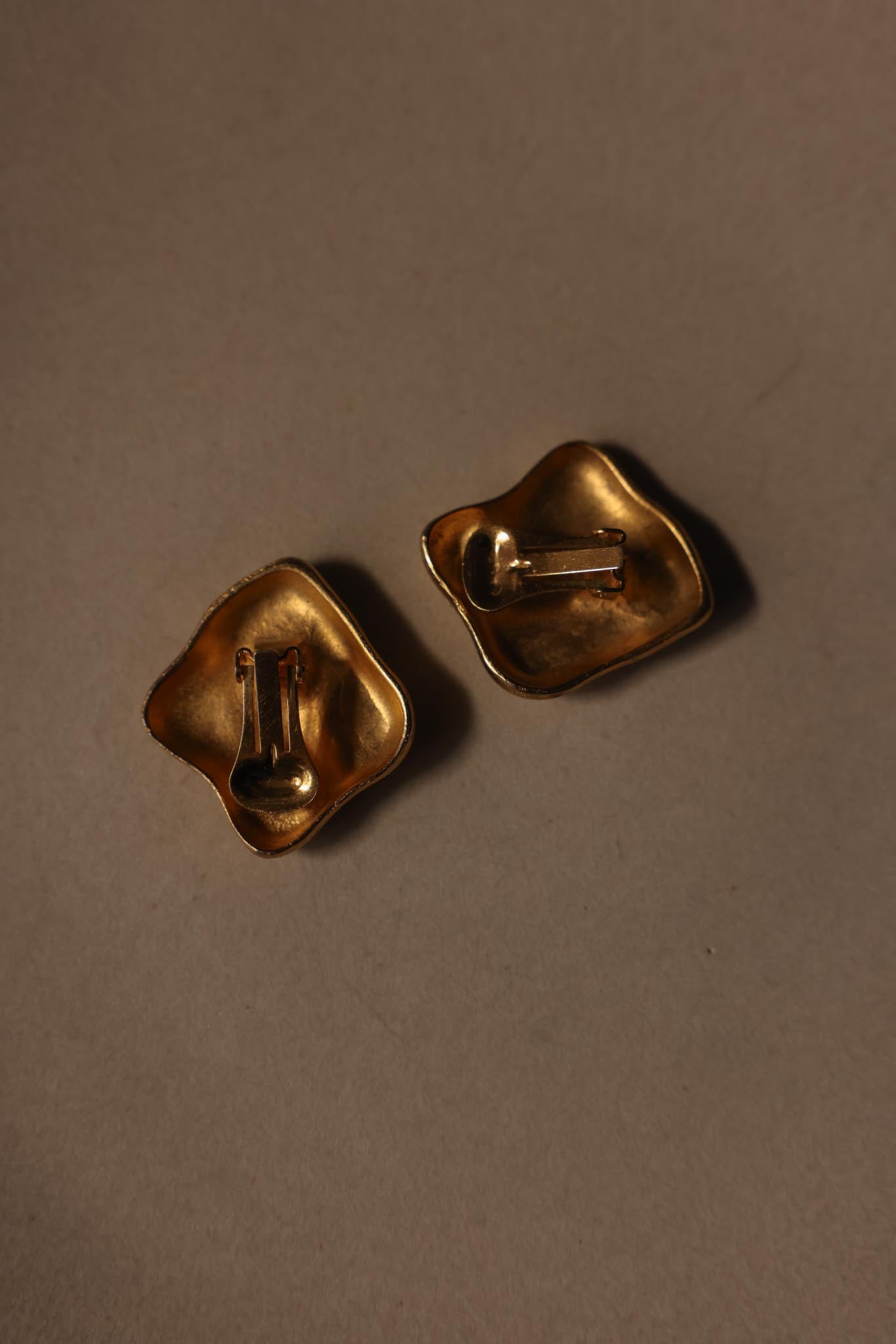 Brushed Gold Sculpted Clip-On Earrings