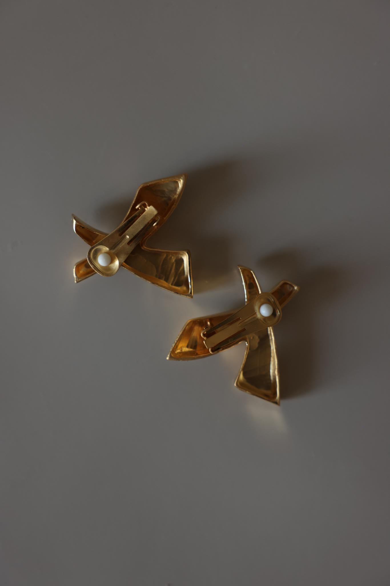 Two-Tone Abstract Clip-On Earrings