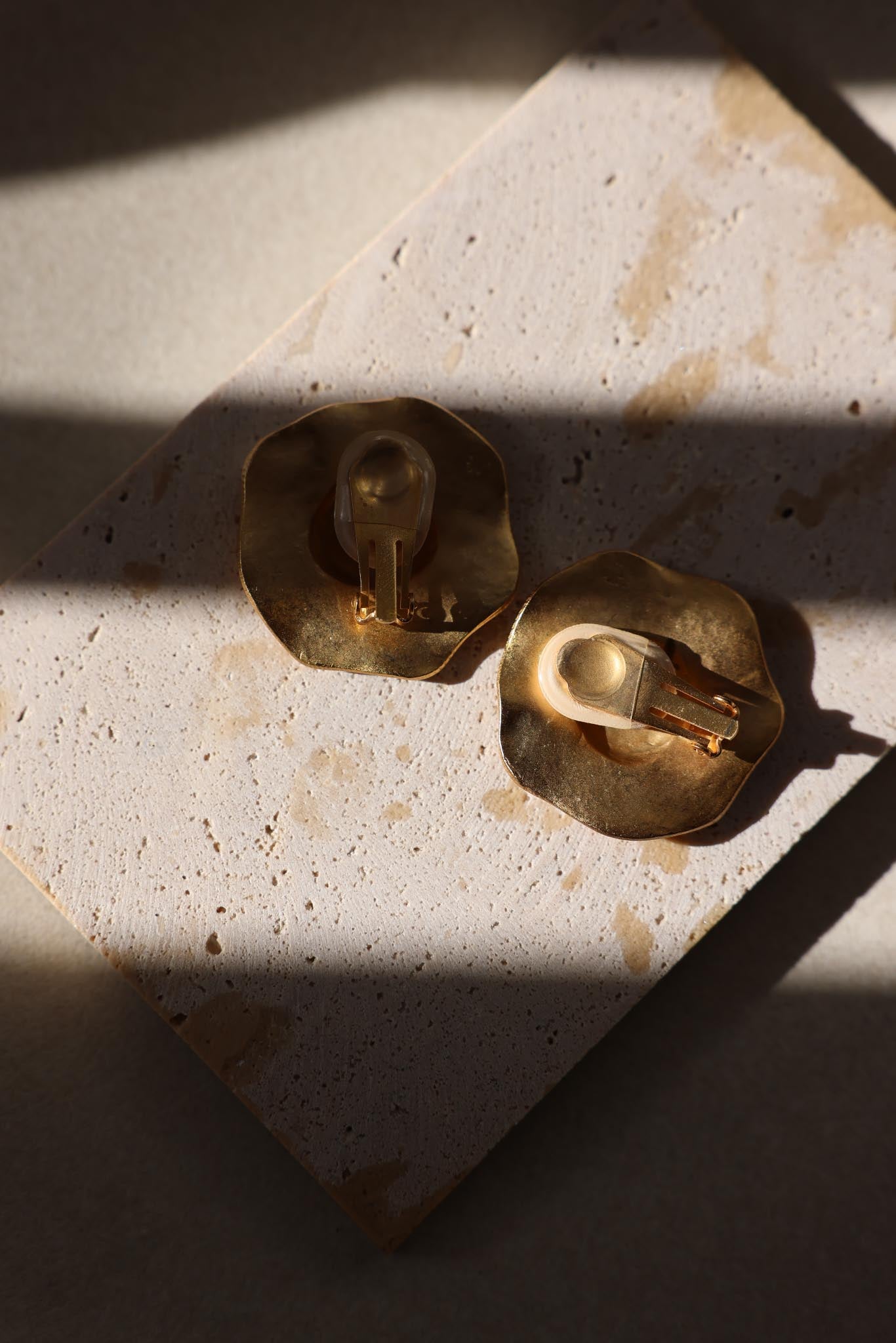 Two-Tone Sculptural Clip-On Earrings