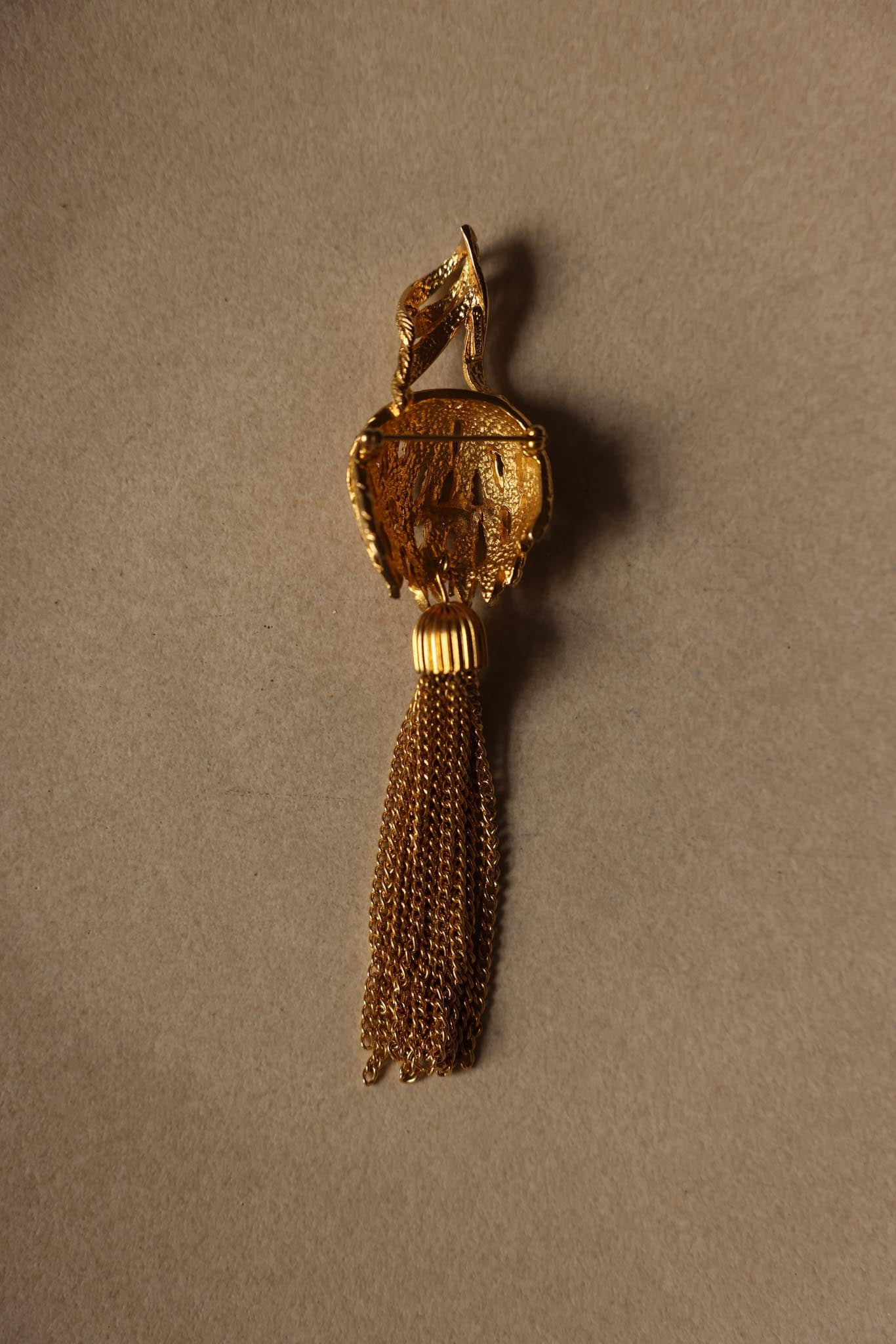 Gold Tone Tassel Brooch