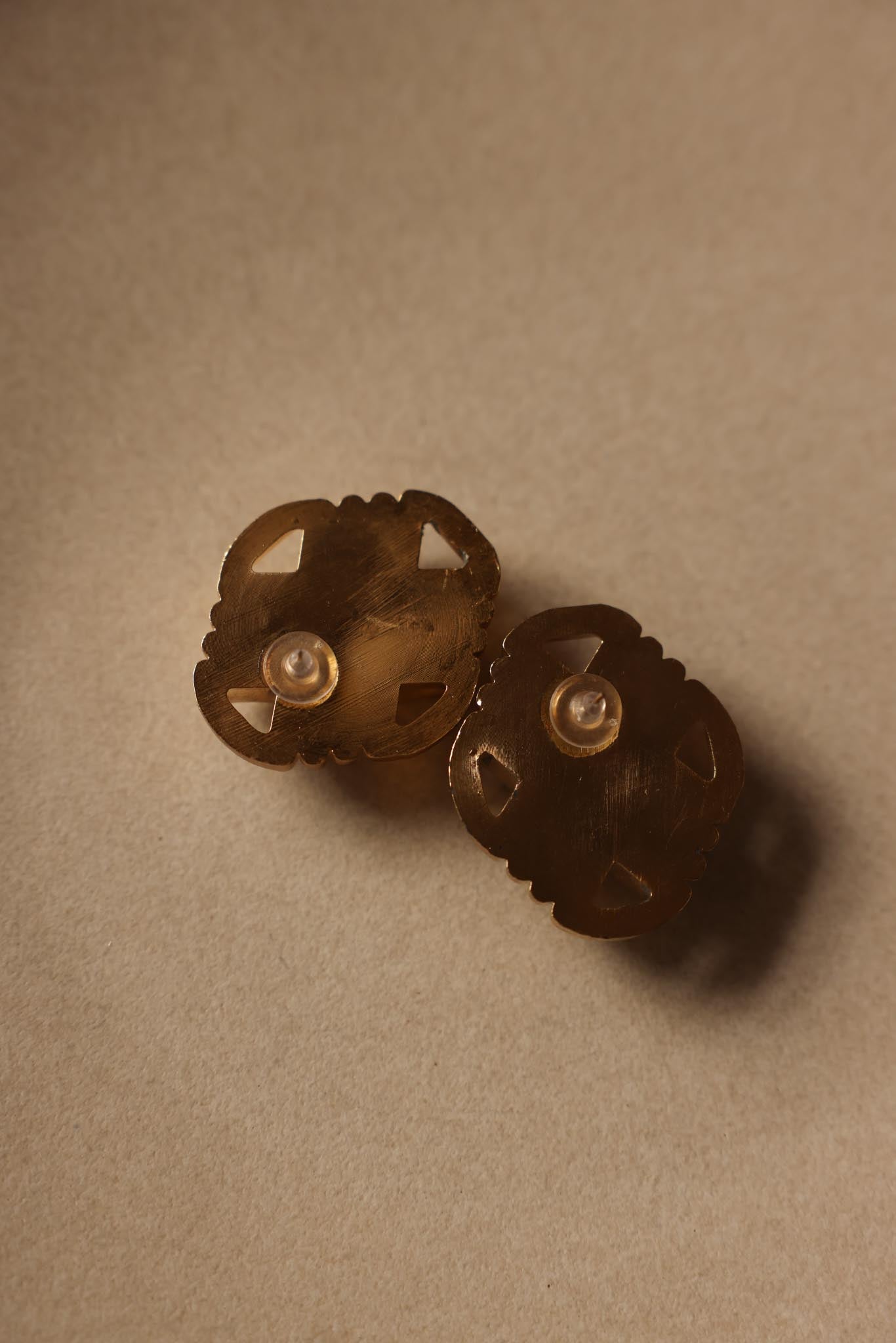 Ribbed Dome Pierced Earrings