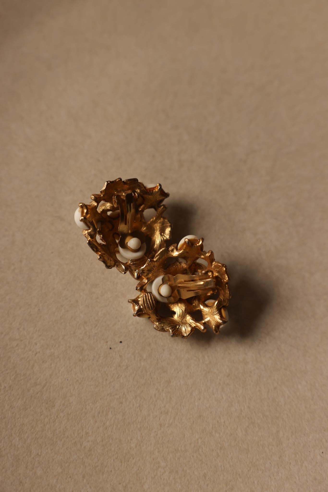 White Cluster Clip-On Earrings