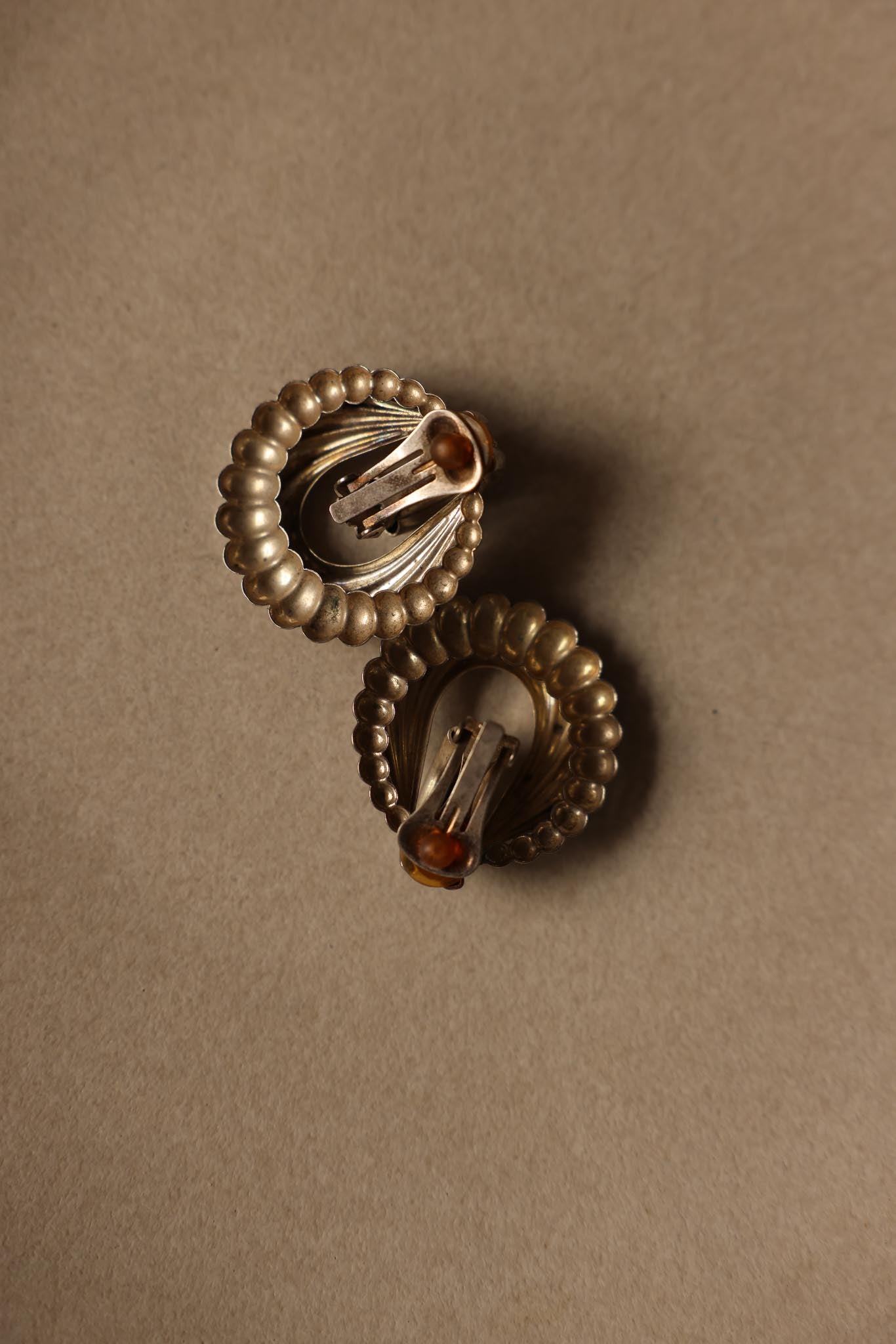 Sculpted Silver Loop Clip-On Earrings
