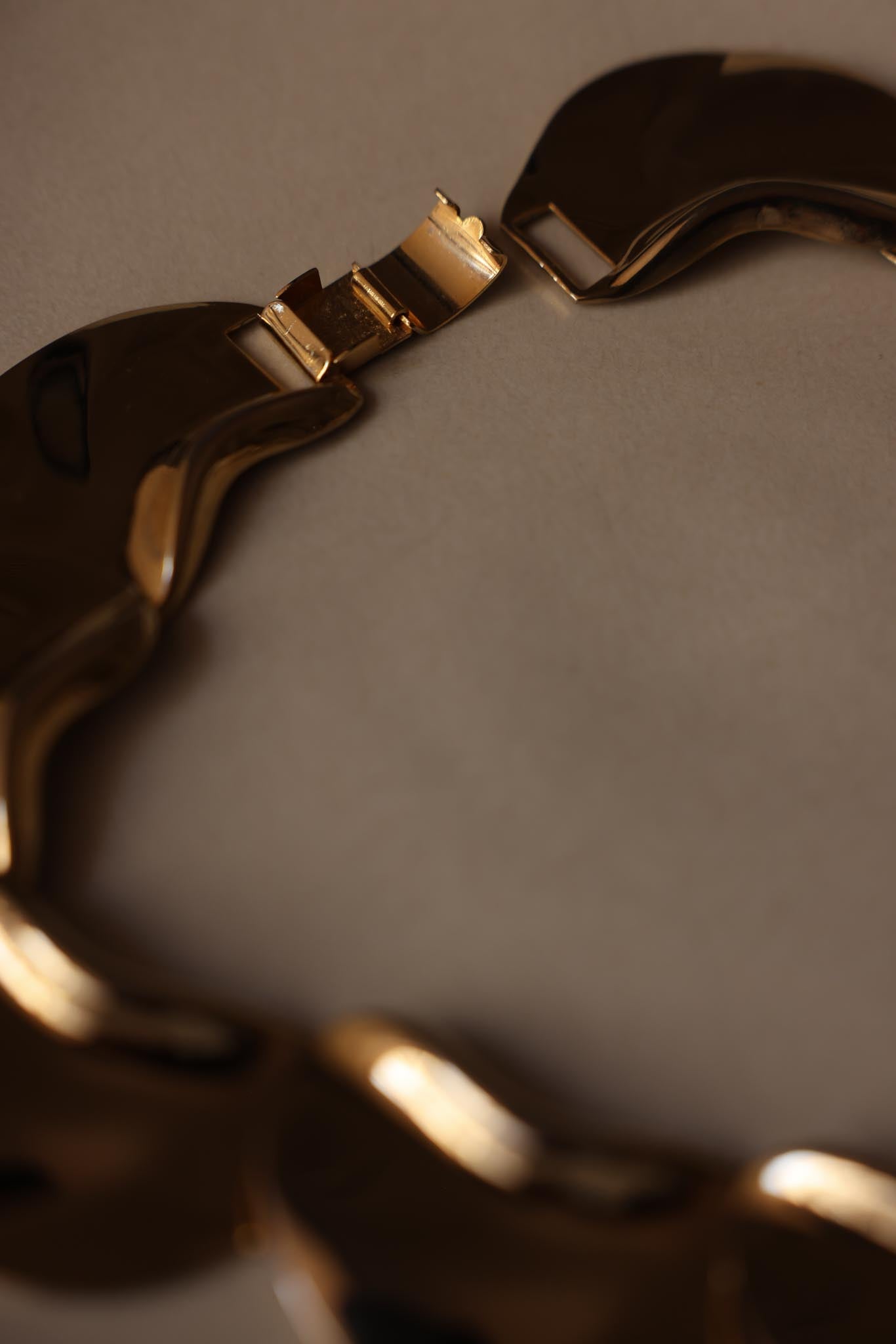 Bold Sculptural Gold-Tone Collar Necklace