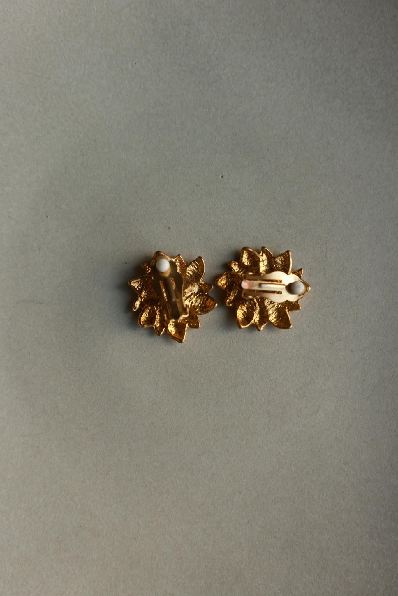 Gold Plated Floral Clip-On Earrings