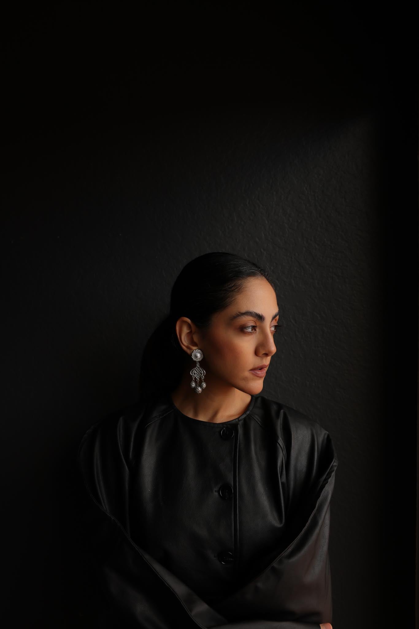 Silver Tone Filigree Drop Earrings