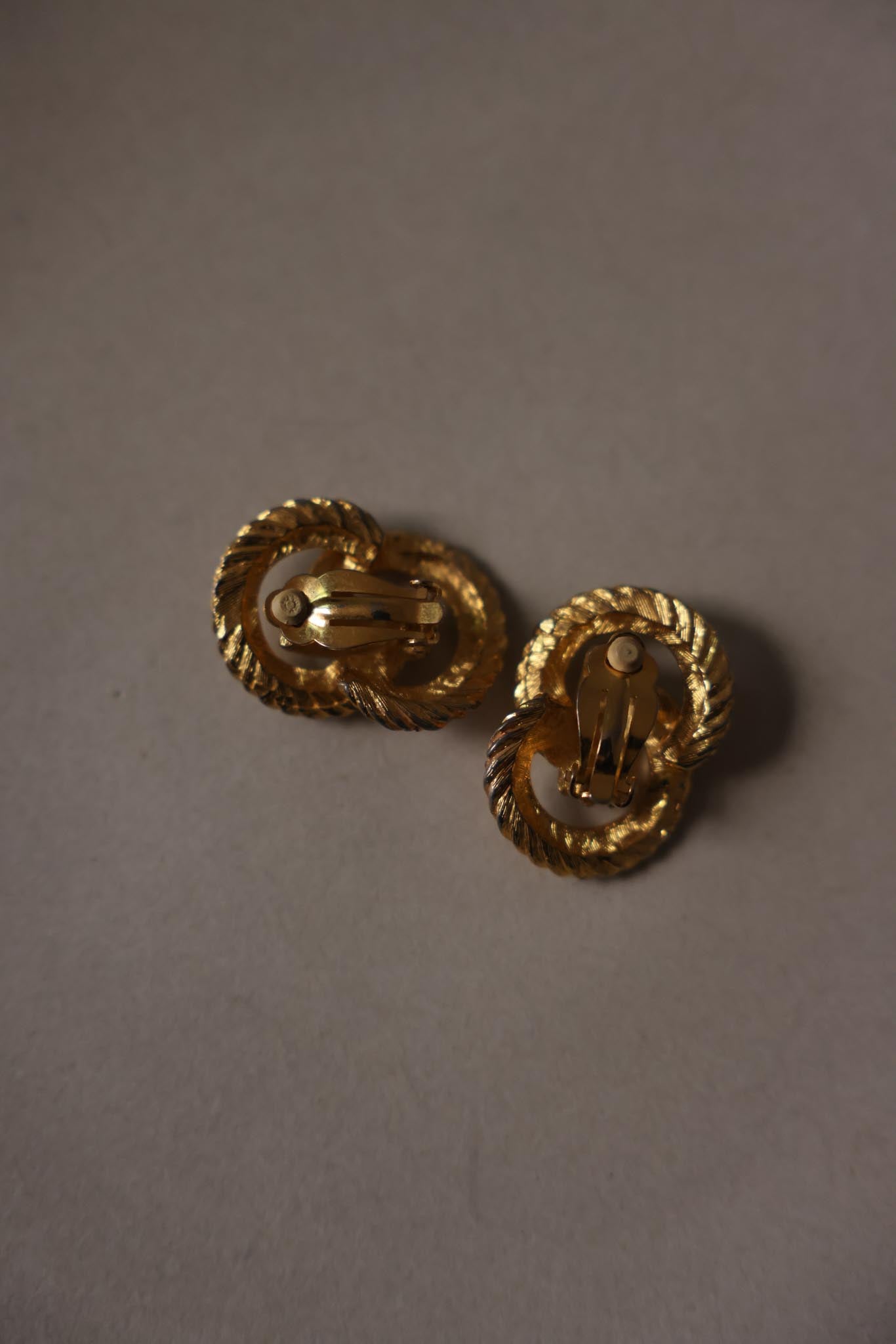 Gold Rope Knot Clip-On Earrings