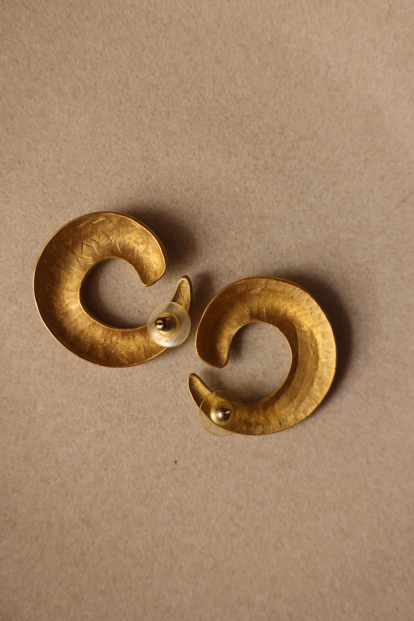 Matte Gold Sculptural Earrings|Vintage Baazaar