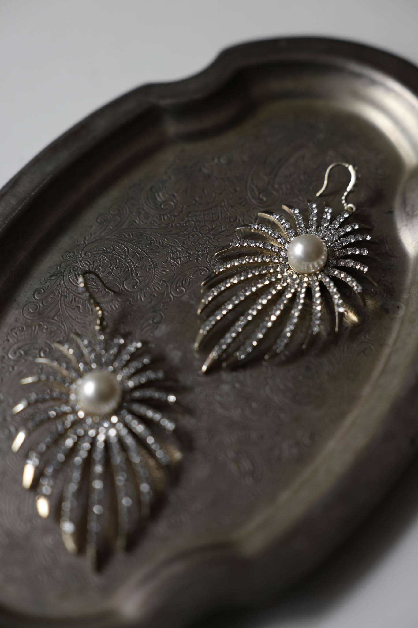 Starburst Elegance Drop Earrings|Vintage Baazaar
