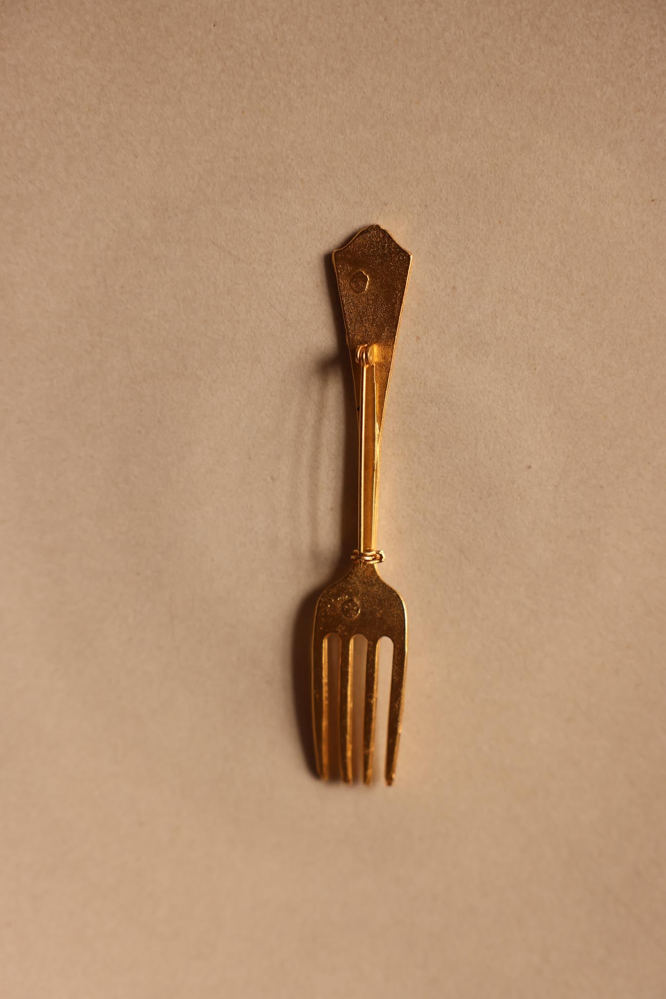 Golden Fork Brooch