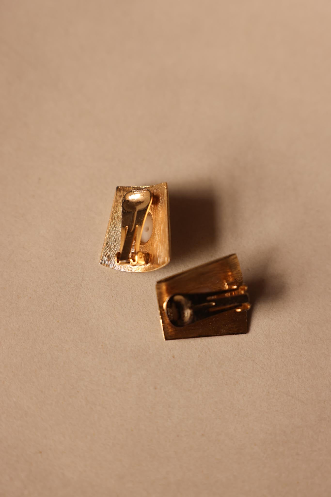 Geometric White Cabochon Earrings