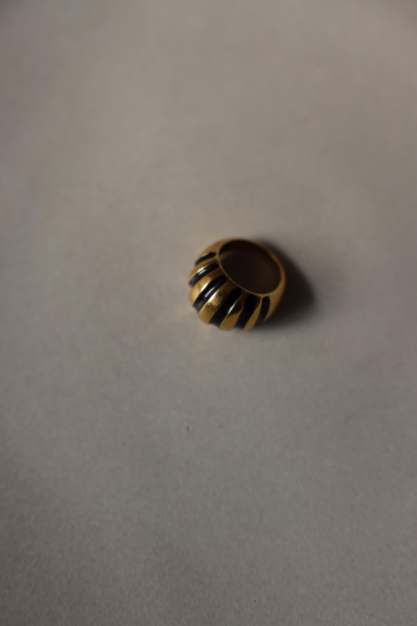 Gold-Filled Striped Dome Ring|Vintage Baazaar