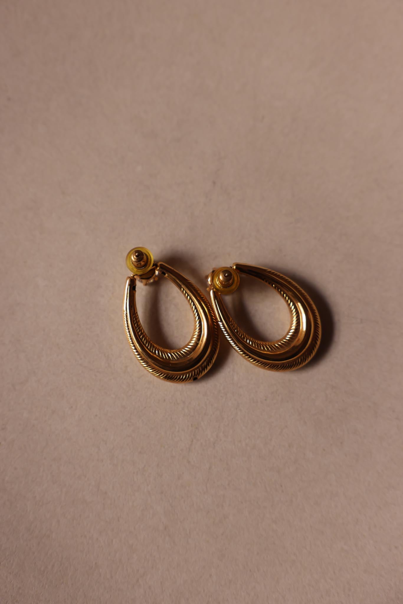 Gold-Tone Teardrop Earrings with Clear Rhinestones