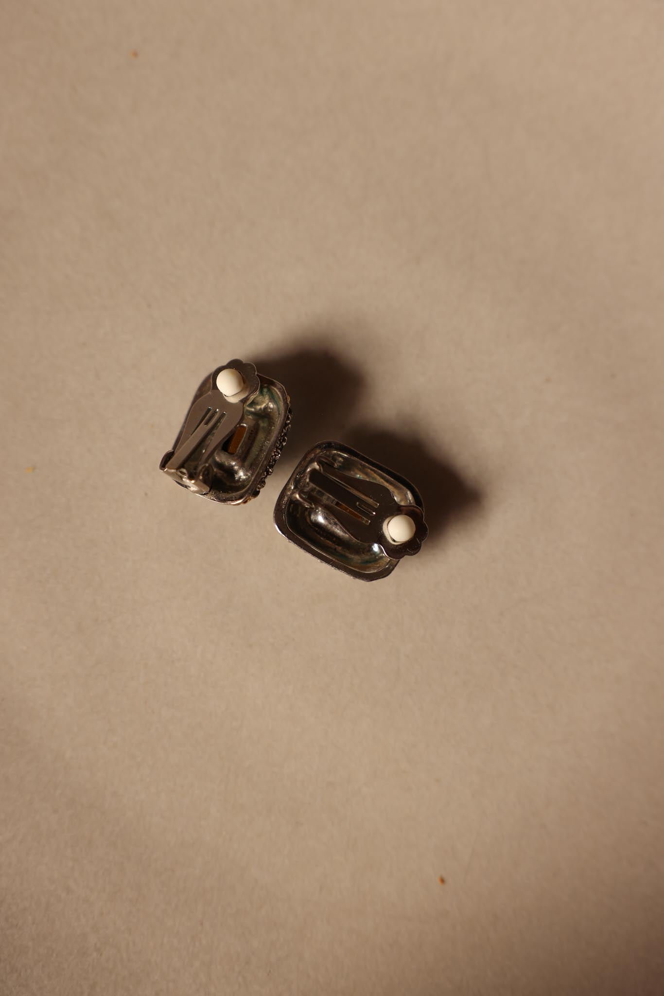 Two-Tone Blue Faceted Clip-On Earrings