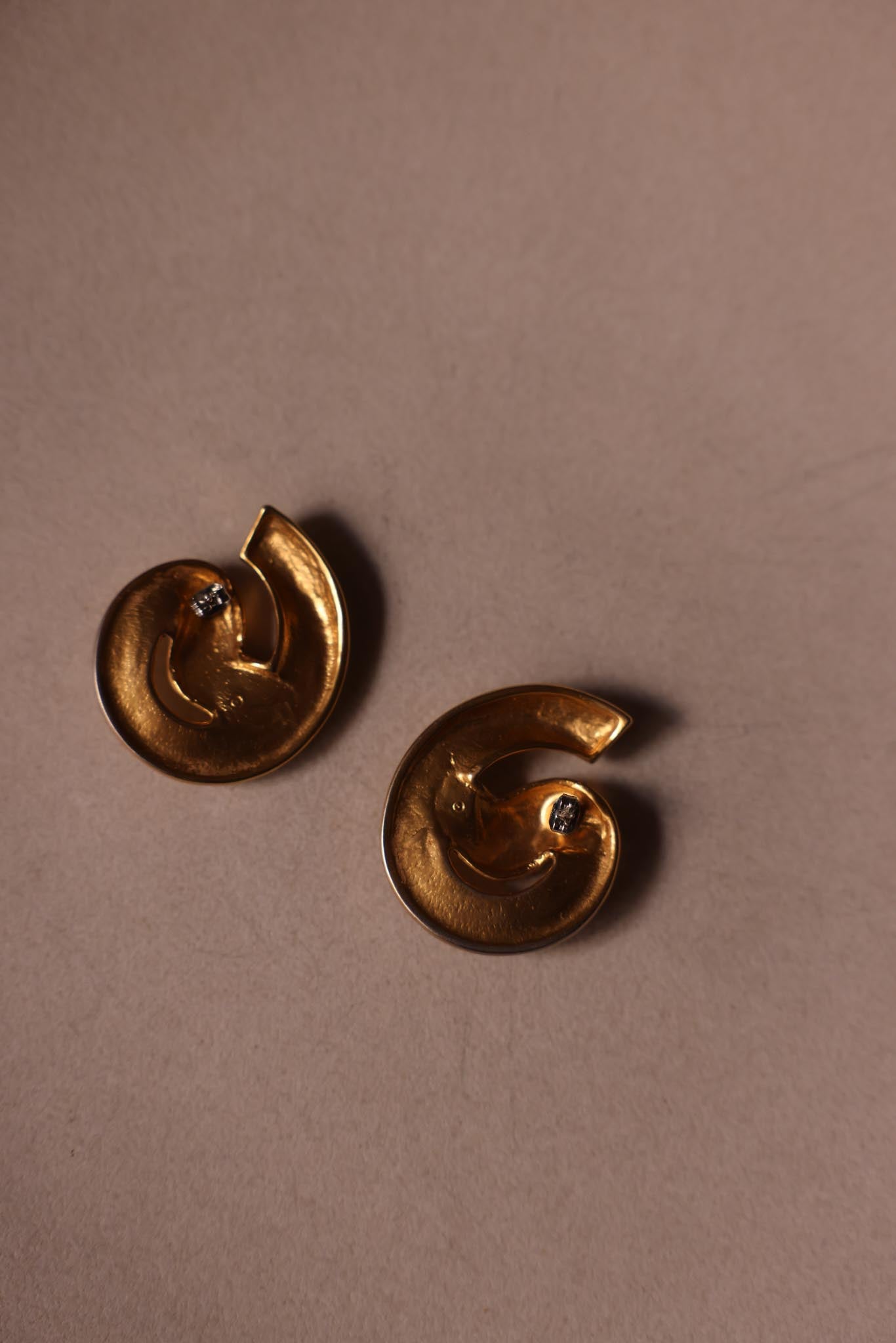 Matte Gold Sculptural Swirl Earrings