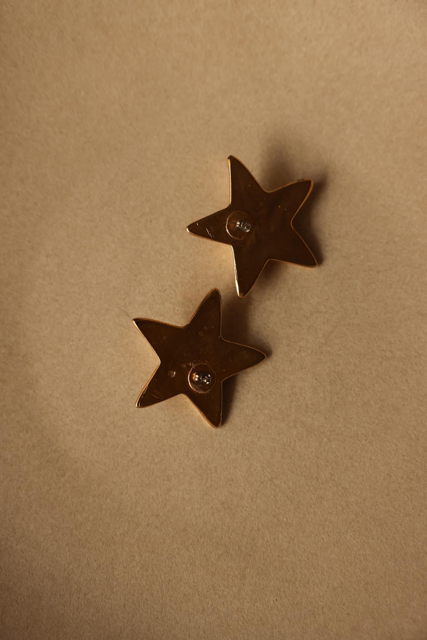 Starburst Gold-Toned Pierced Earrings|Vintage Baazaar