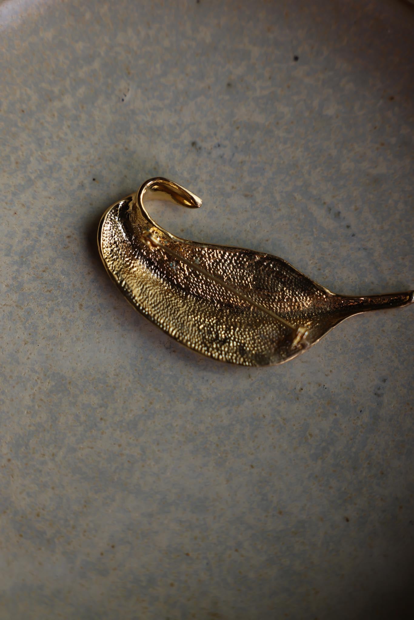 Matte Gold Leaf Brooch