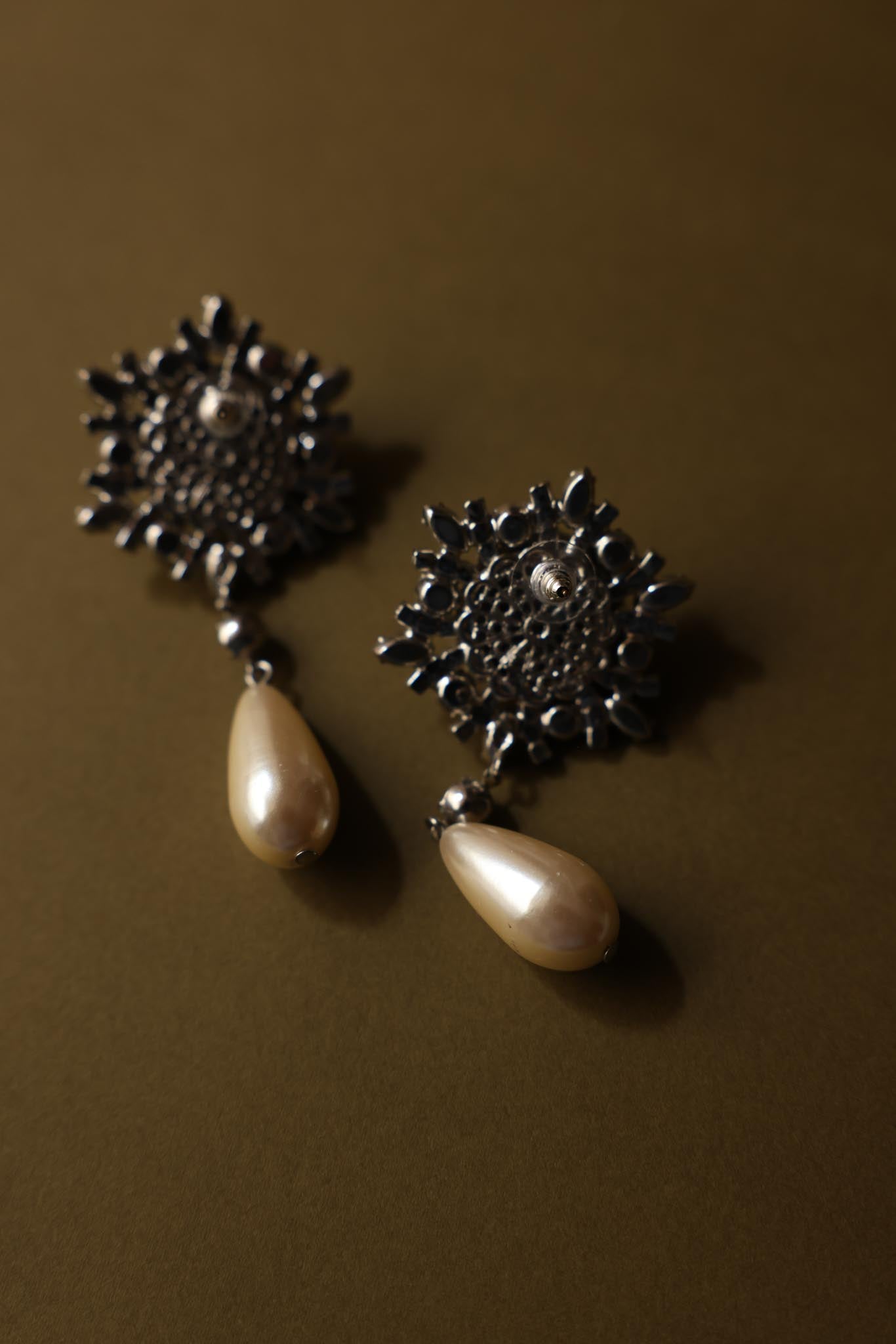 Crystal Bloom Drop Earrings|Vintage Baazaar