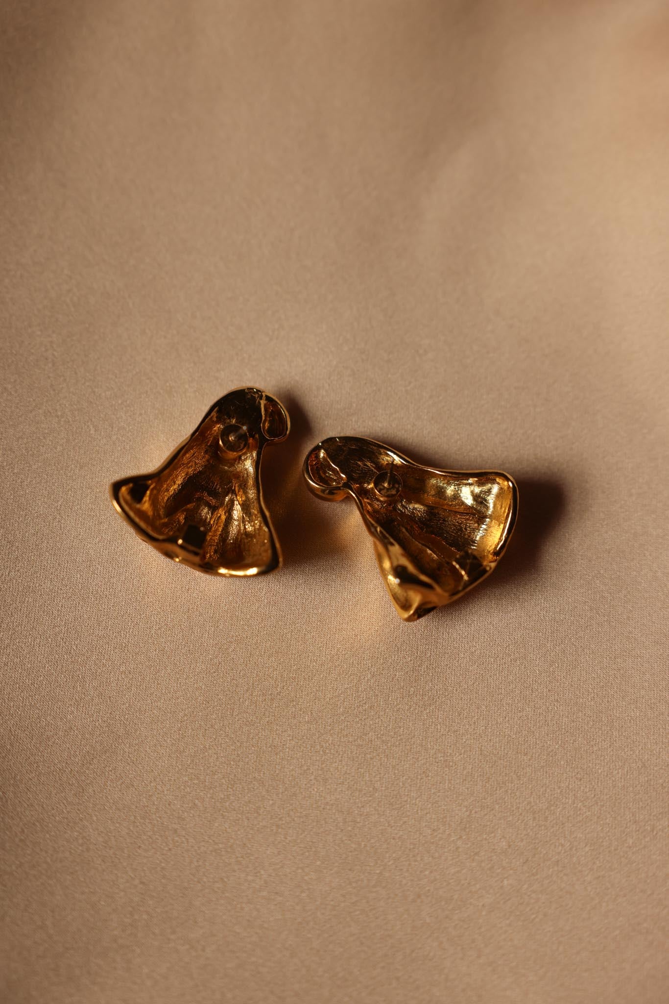 Gold-Tone Sculptural Folded Pierced Earrings