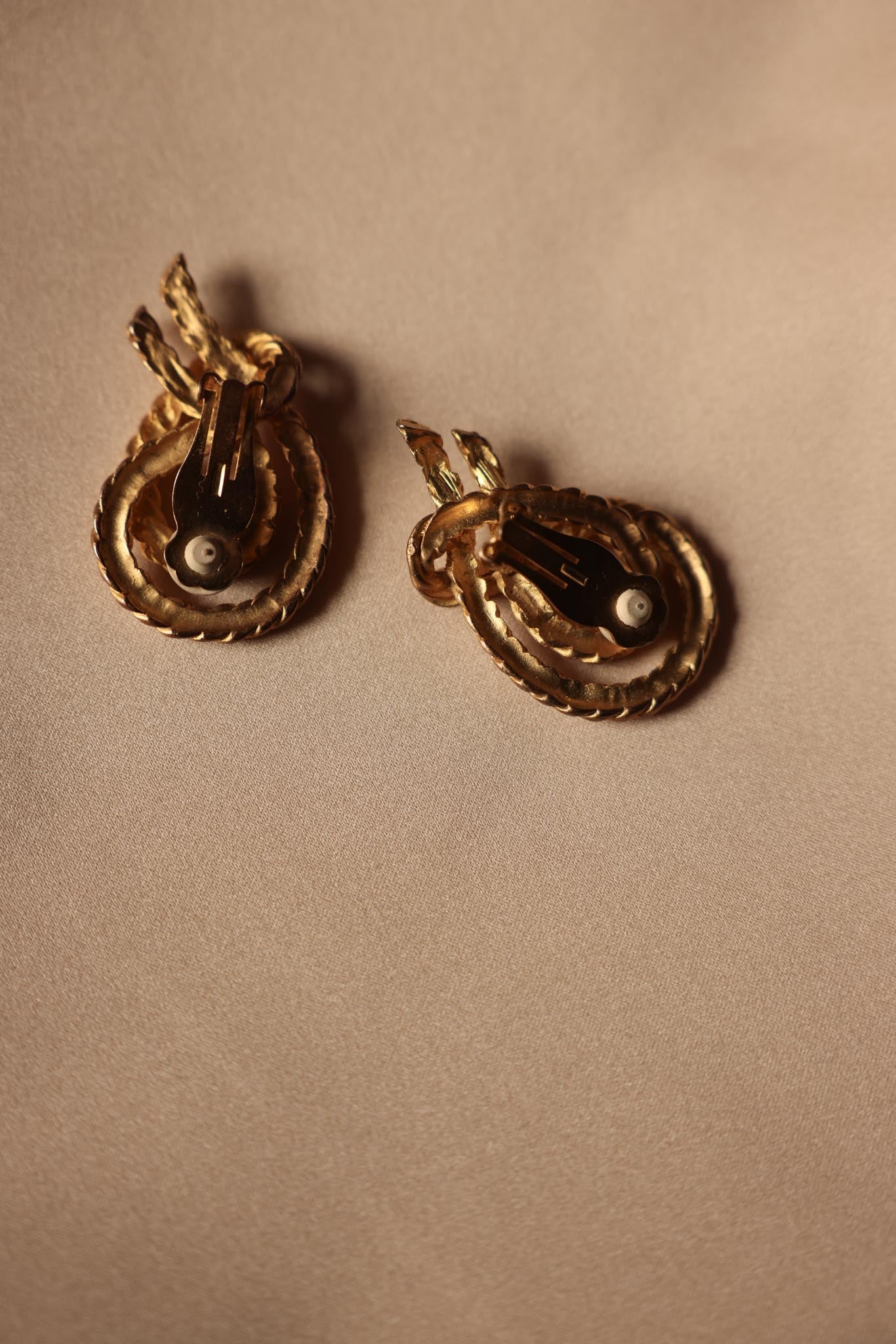 Gold Plated Twisted Rope Clip-On Earrings