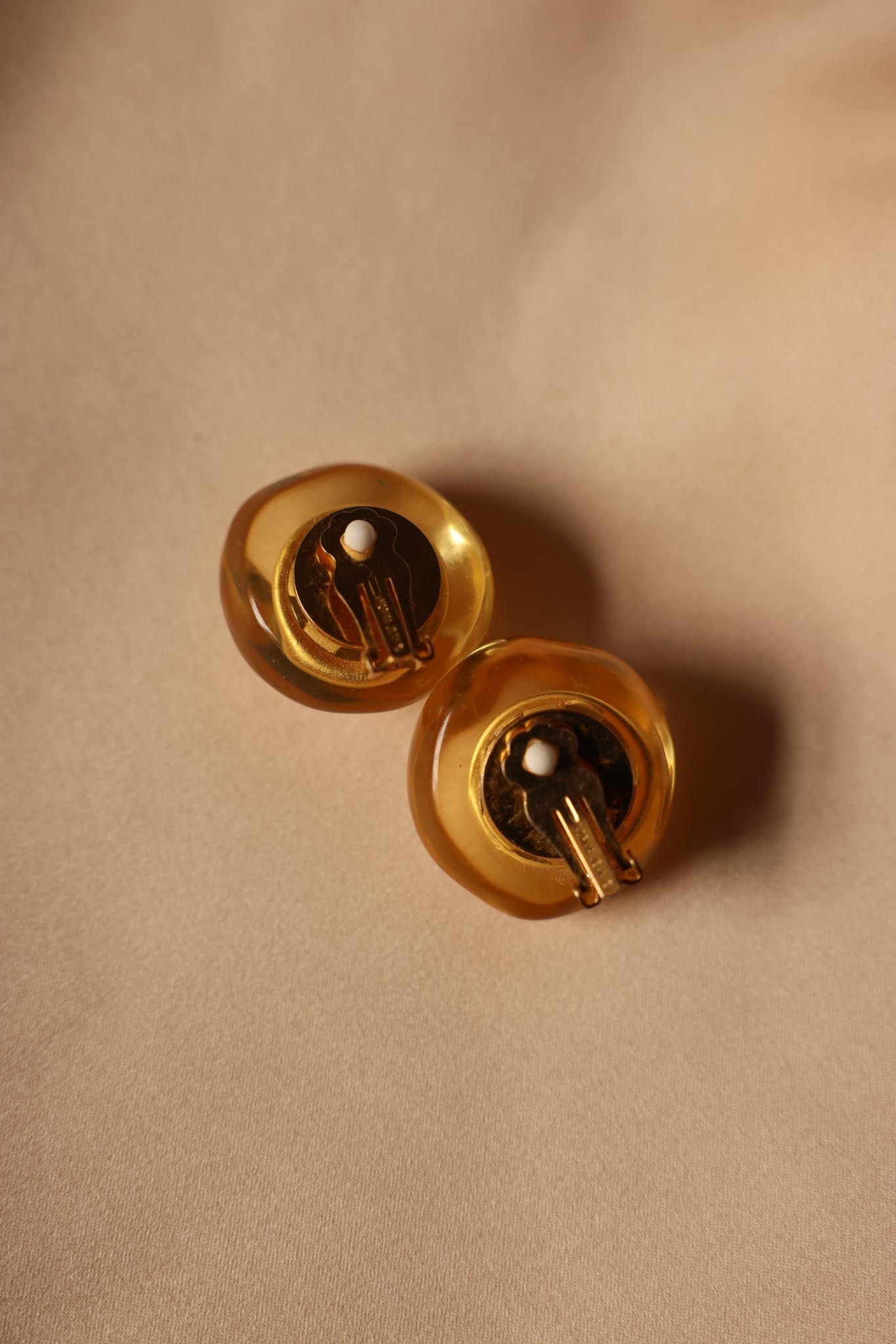 Norma Jean Encased Lucite Clip-On Earrings