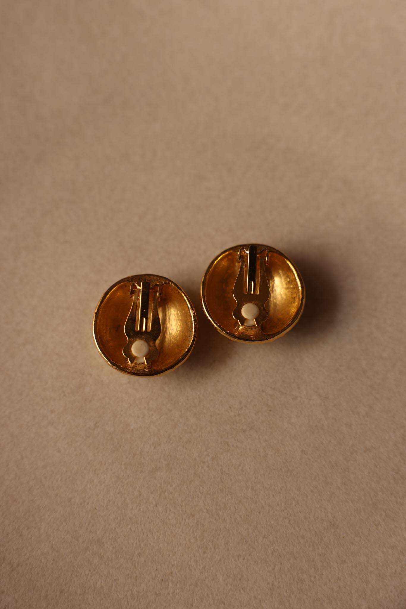 Textured Dome Gold Clip-On Earrings|Vintage Baazaar