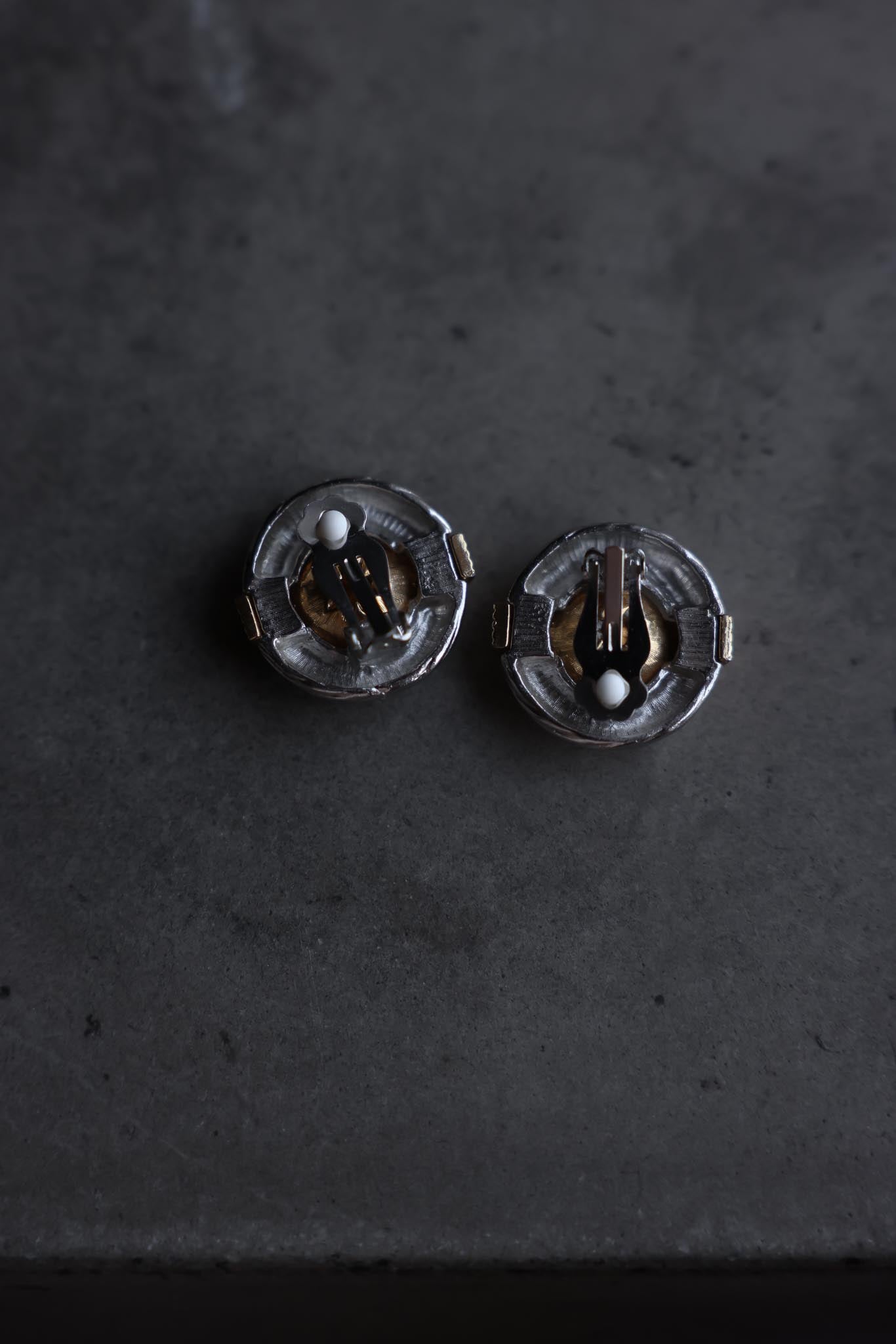 Two-Tone Clip-On Earrings with Crystal Accents