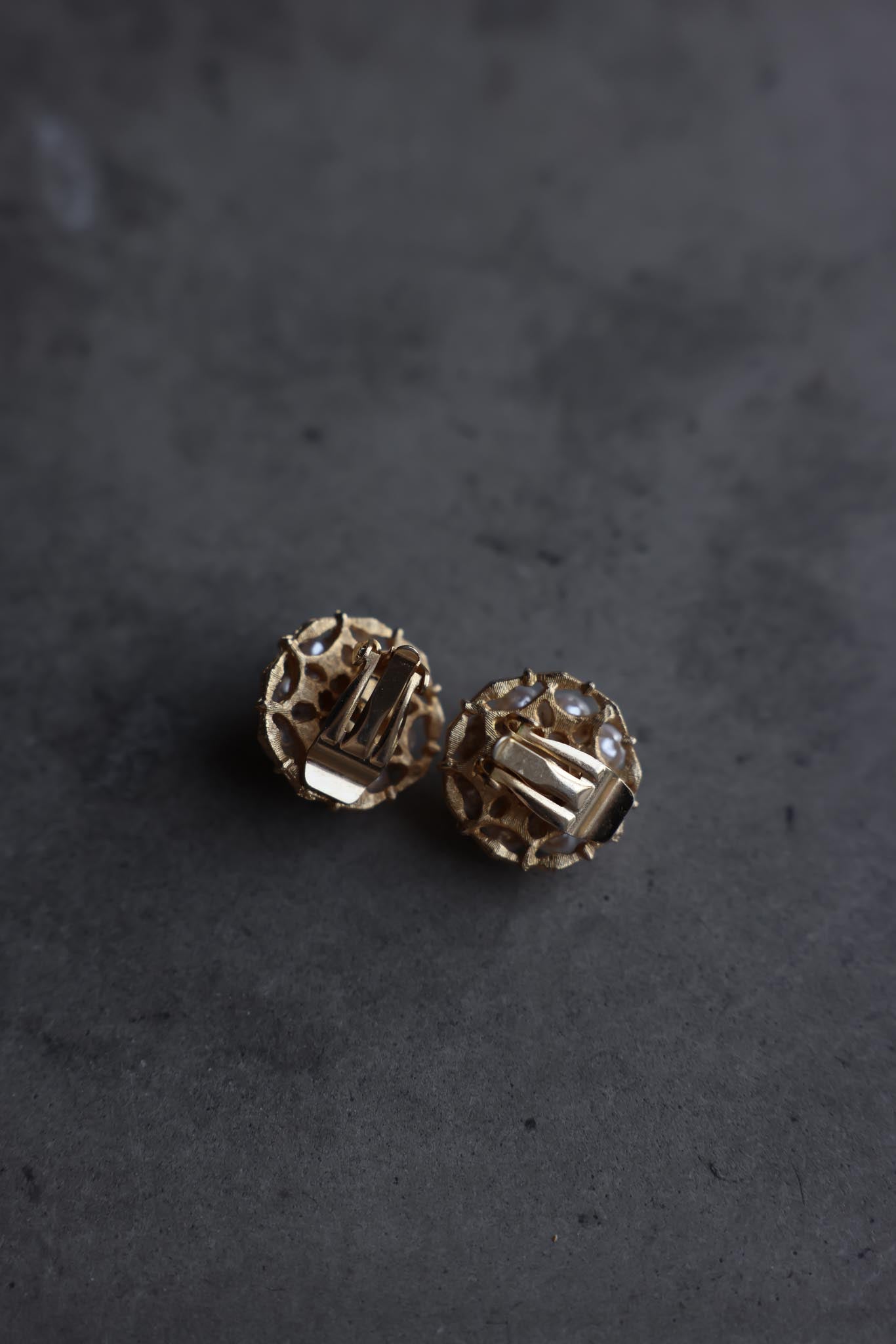 Gold-Tone Faux Pearl Cluster Clip-On Earrings