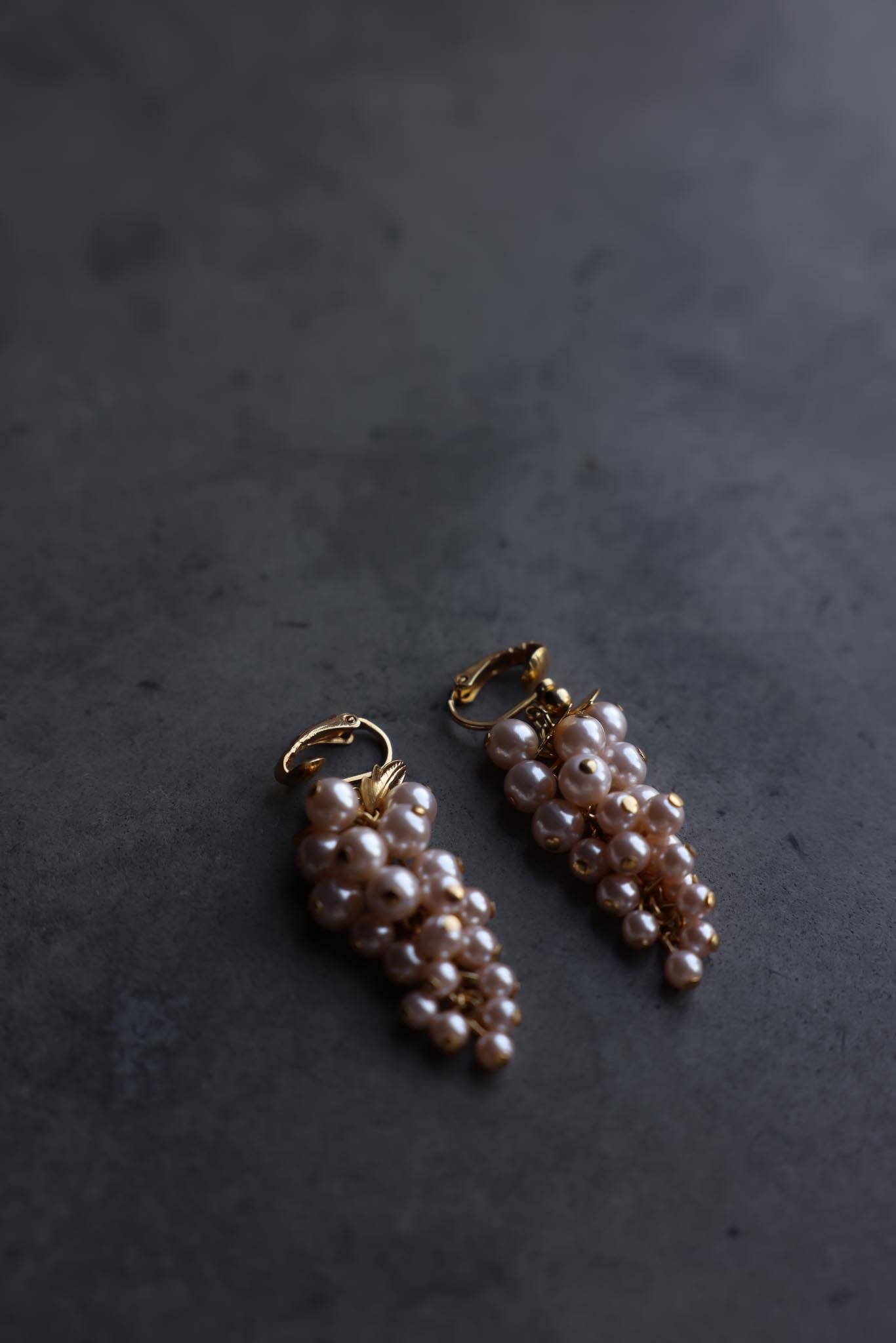 Blush Grape Cluster Clip-On Earrings