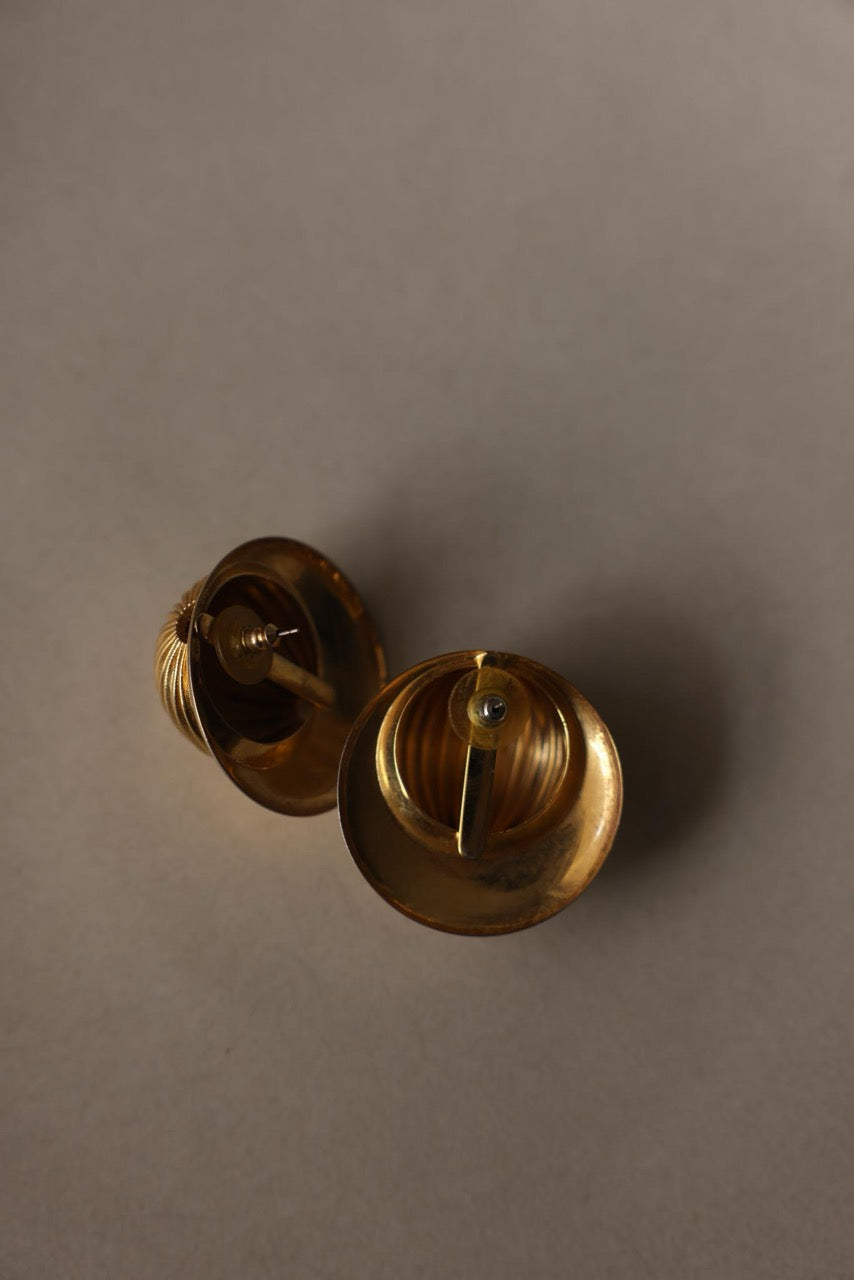Vintage Chunky Gold Tone Clip-On Earrings