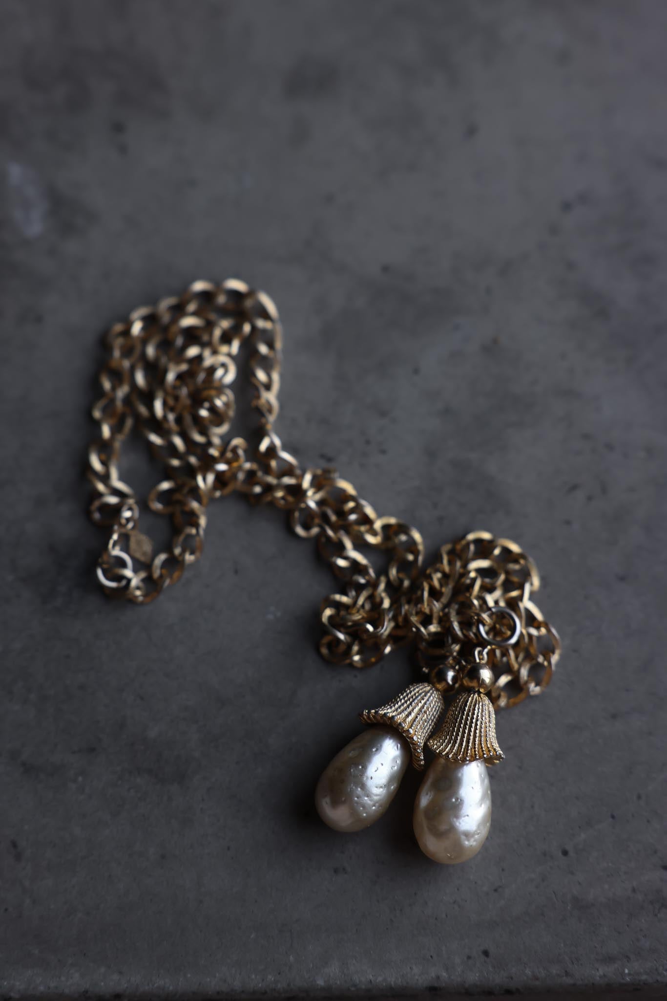 Sarah Cov Gold-Tone Necklace with Faux Pearl Drops