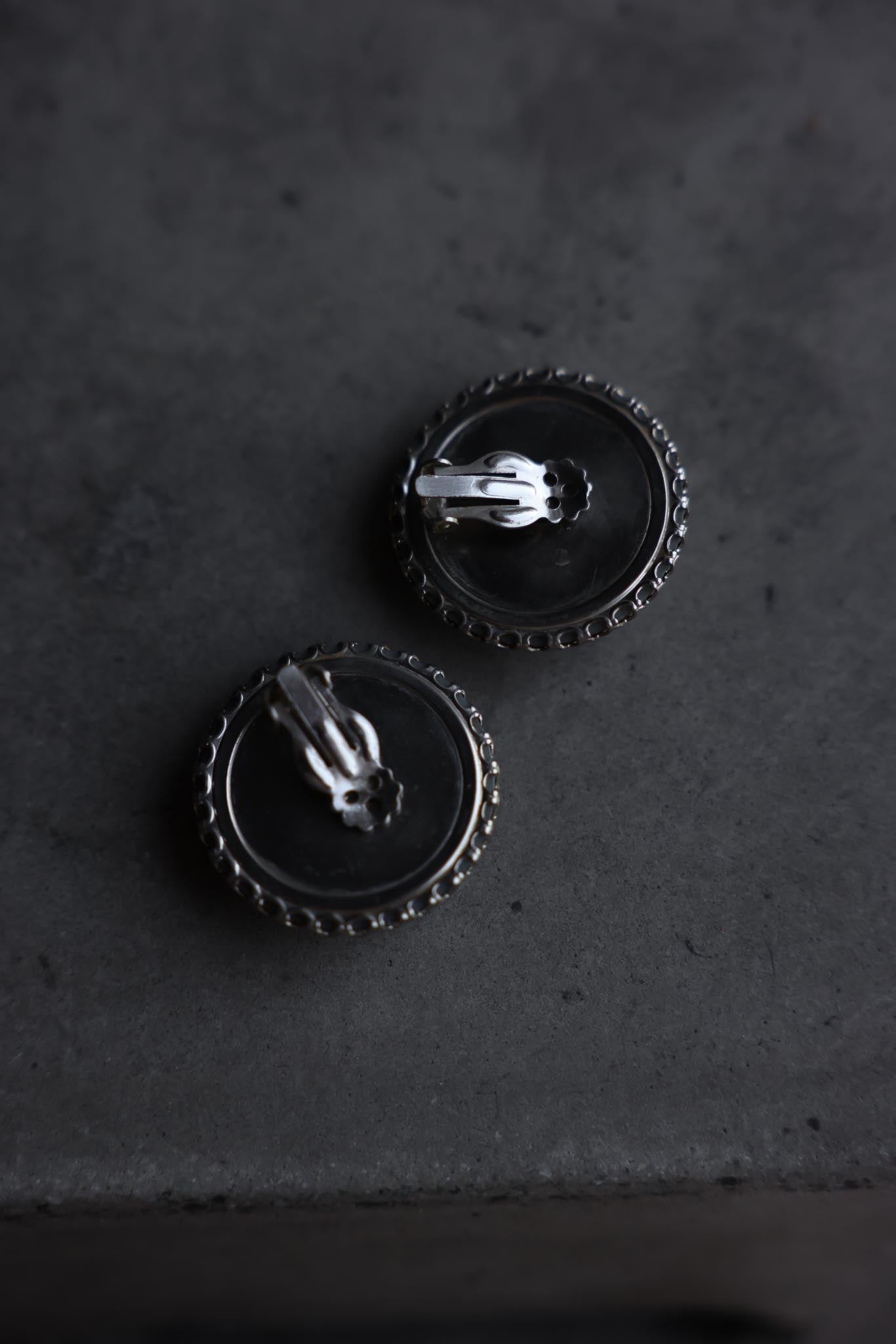 Gray Faux Pearl Dome Clip-On Earrings