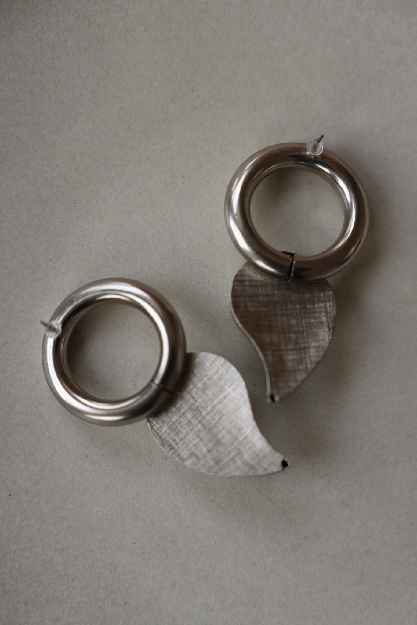 Sculptural Silver-Tone Statement Earrings|Vintage Baazaar