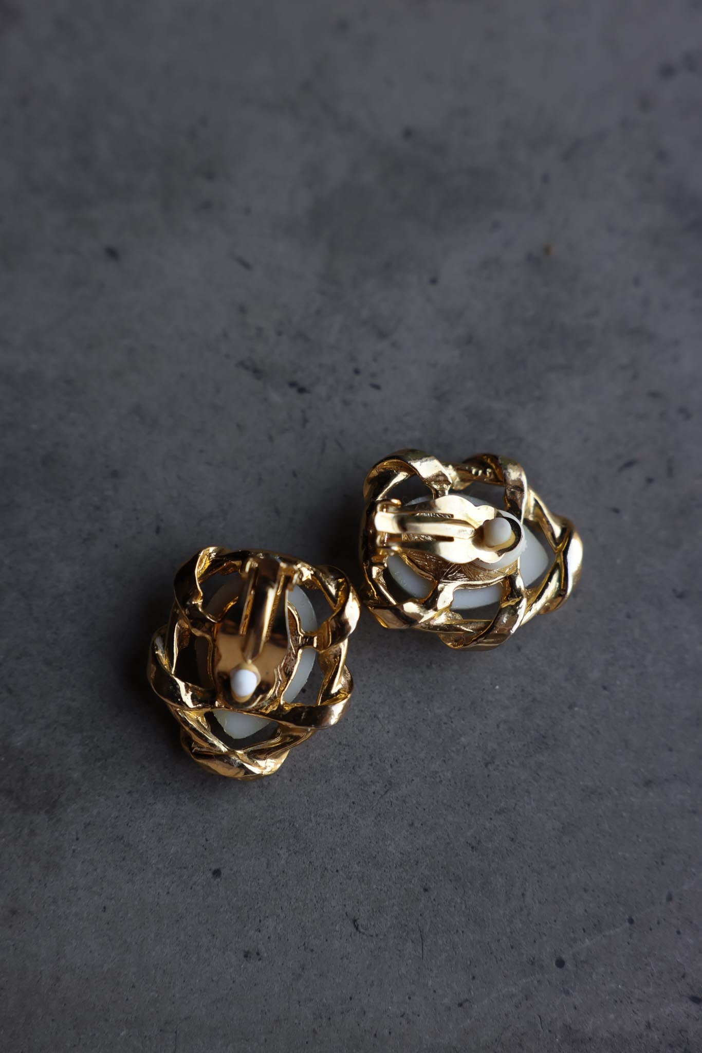Two-Tone Teardrop Clip-On Earrings