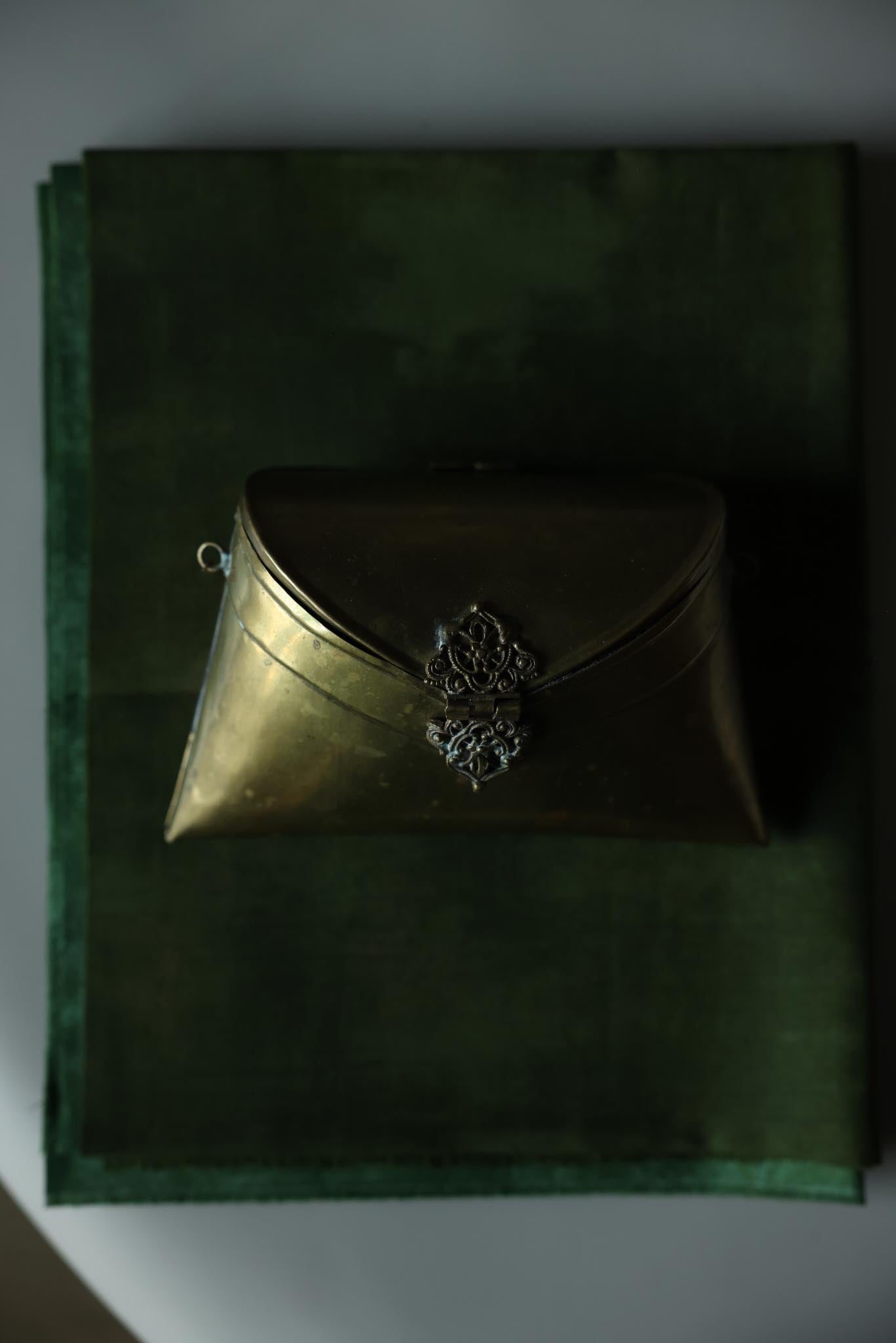 Antique Brass Evening Purse with Chain Strap – 1920s